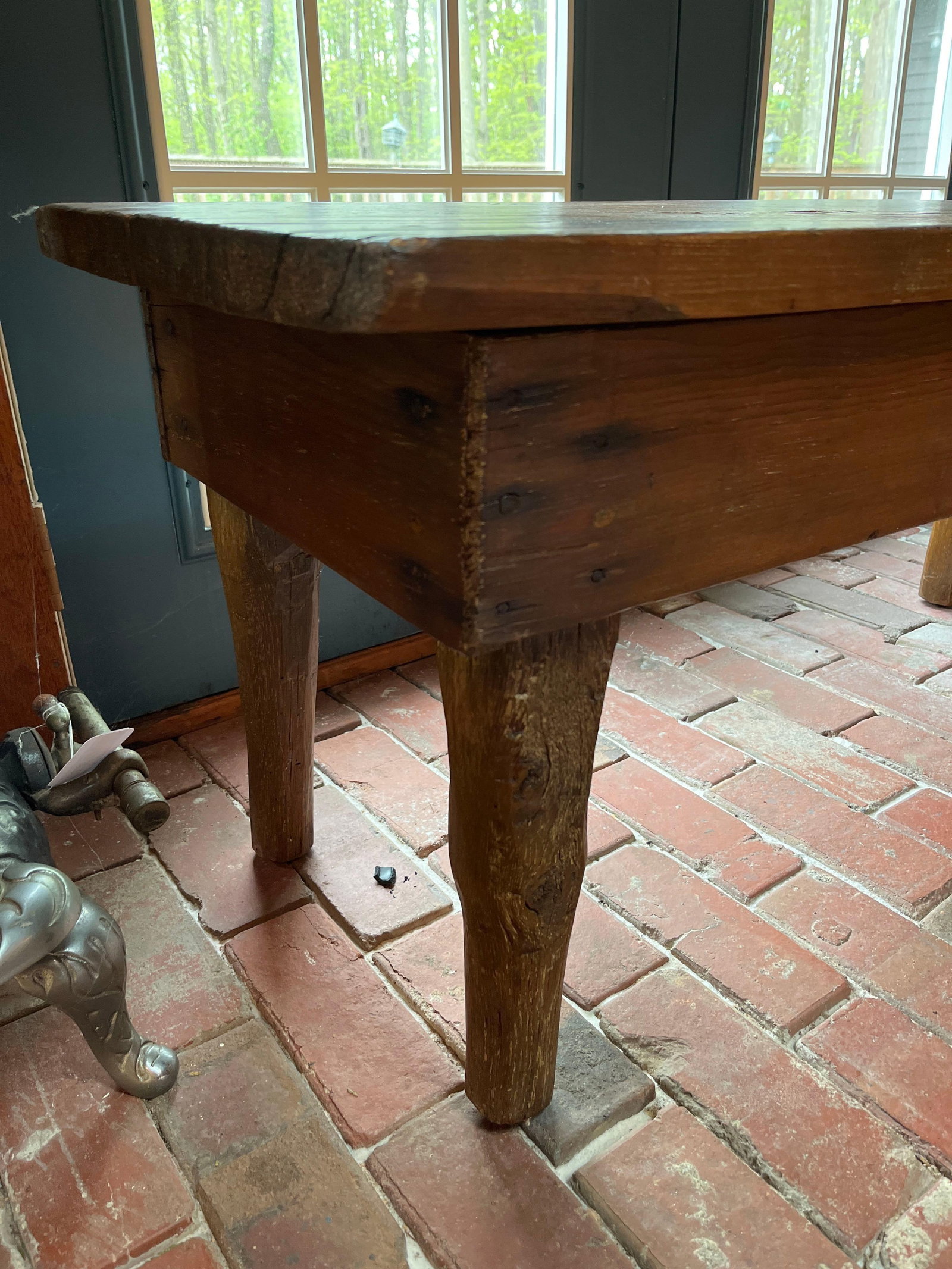 19th-Century American Primitive Pine Work Table - 2