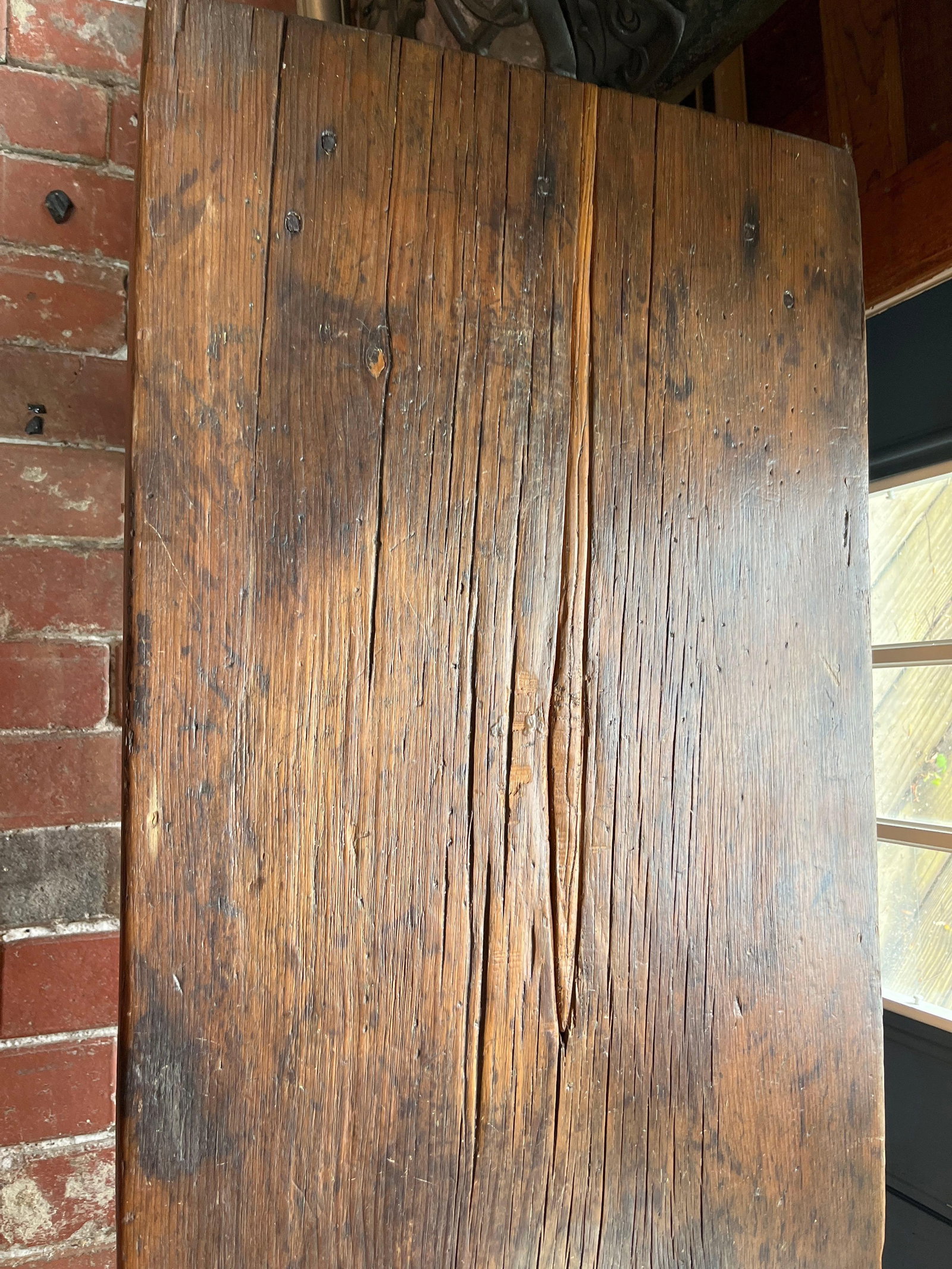 19th-Century American Primitive Pine Work Table - 3