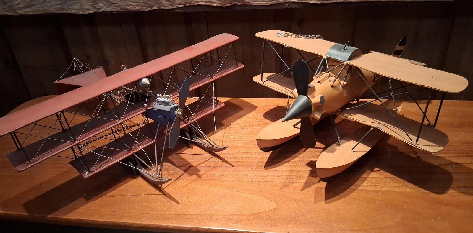 Pair Vtg Hand-Built Metal Model Airplanes (1 of 11)