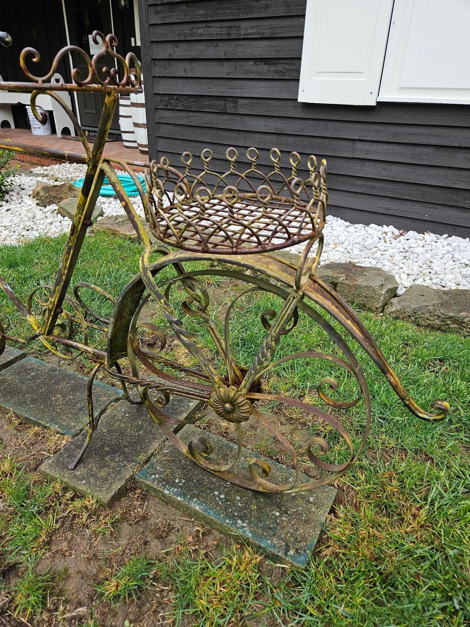 Wrought Iron Bicycle Garden Planter - 3