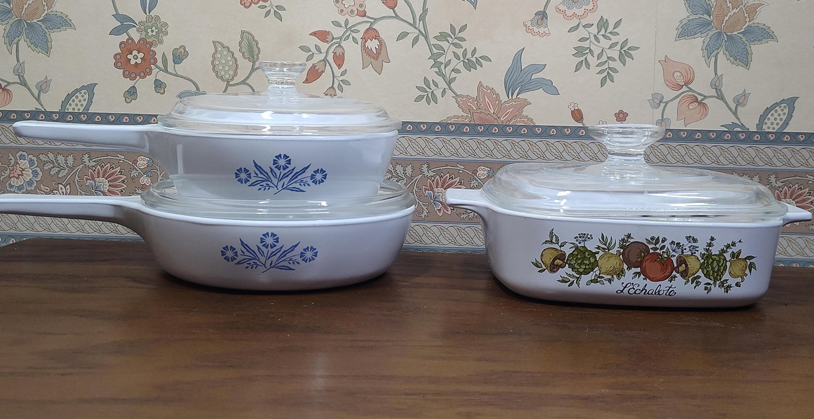Trio Vtg Corning Ware Cornflower & Spice Dishes (1 of 6)