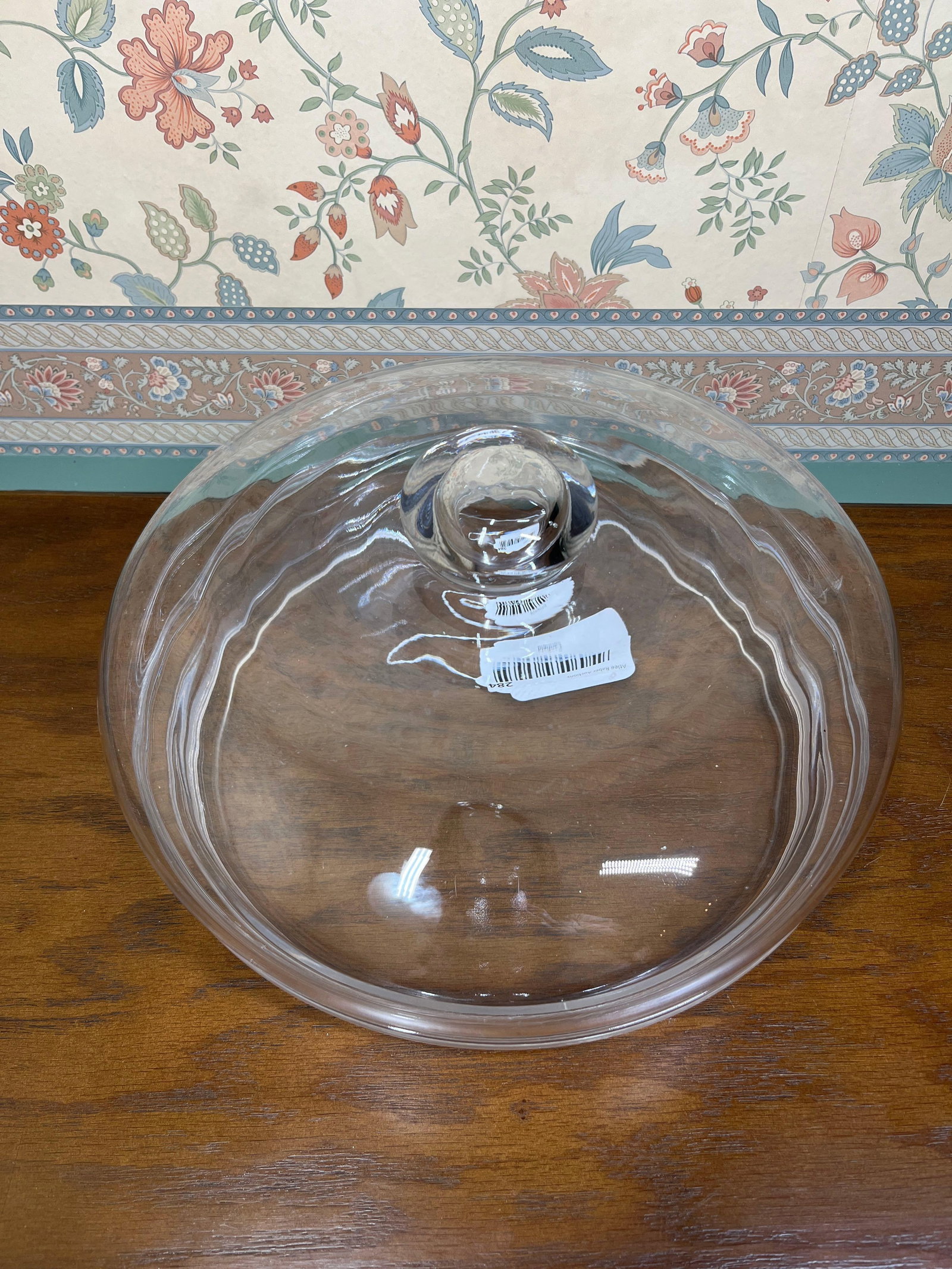 Two-Piece Clear Glass Cake Dome and Platter (1 of 3)