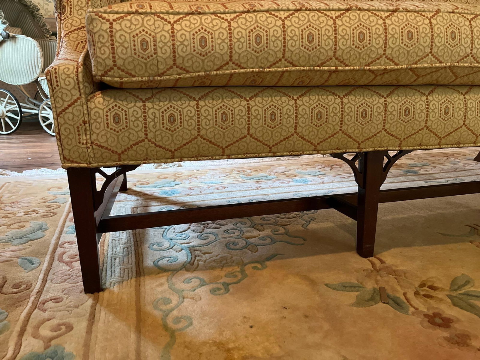 Chippendale Style Mahogany Camelback Sofa - 2