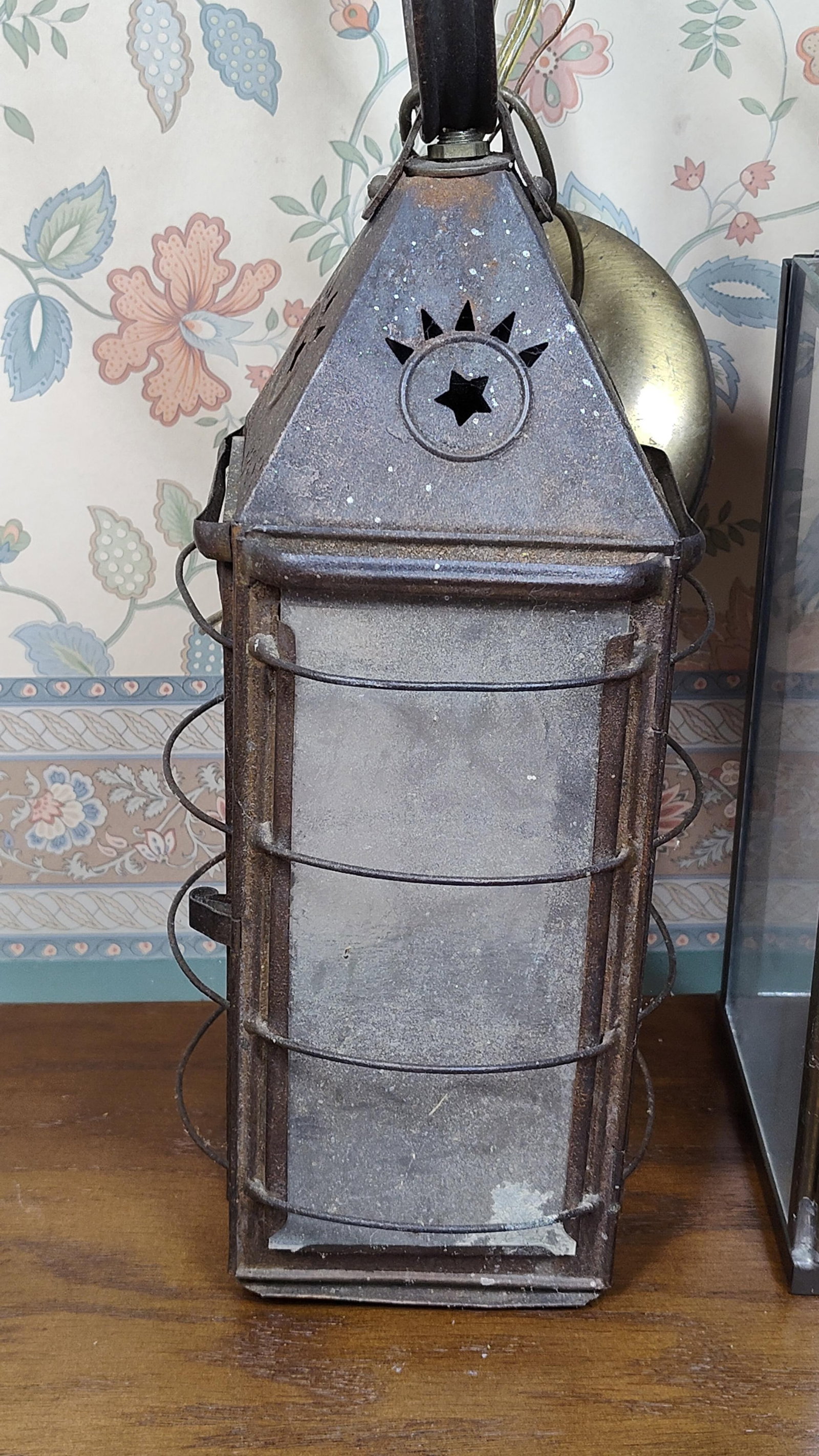 Electrified Rustic Sconce & Metal Candle Lantern - 3