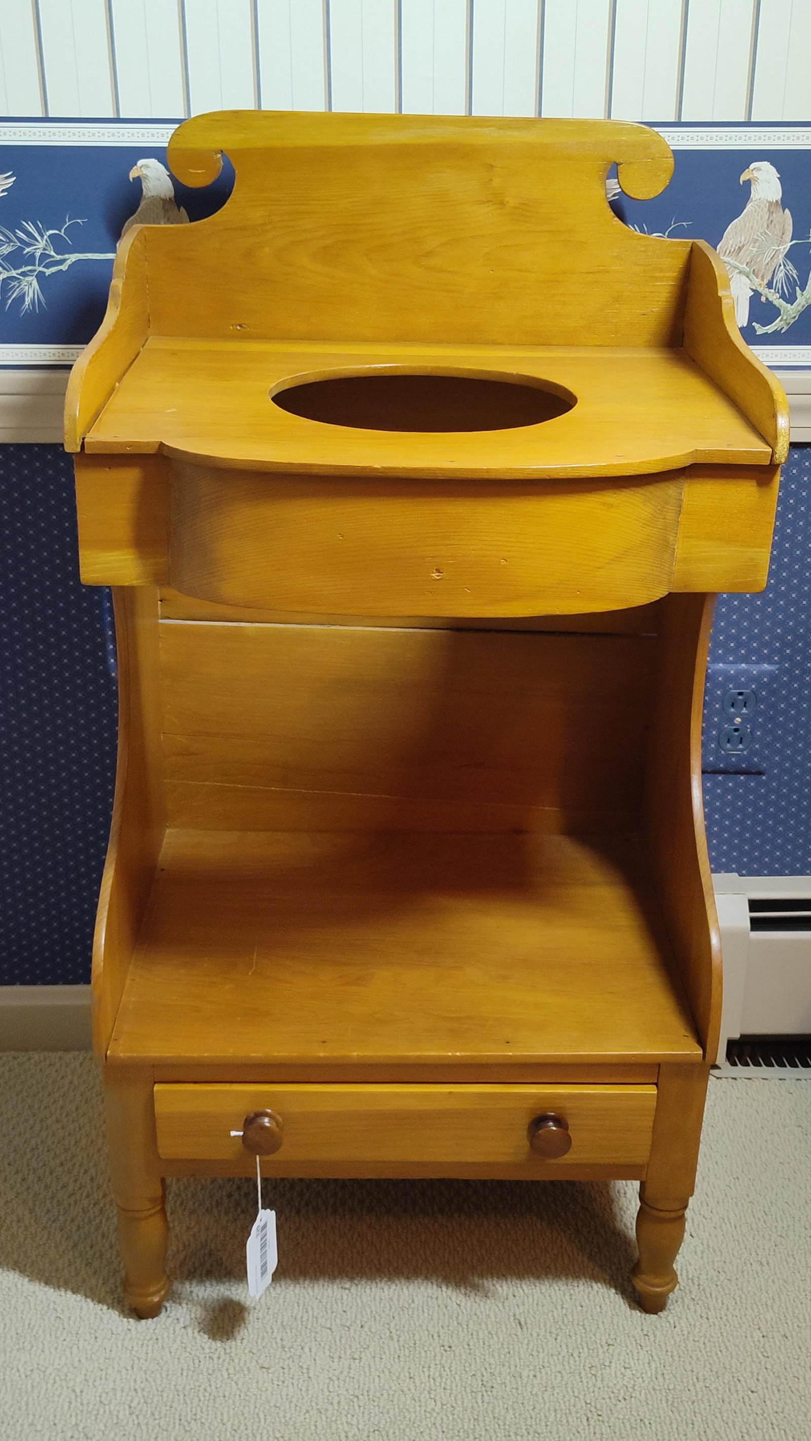 Colonial Revival Pine Basin Washstand (1 of 4)