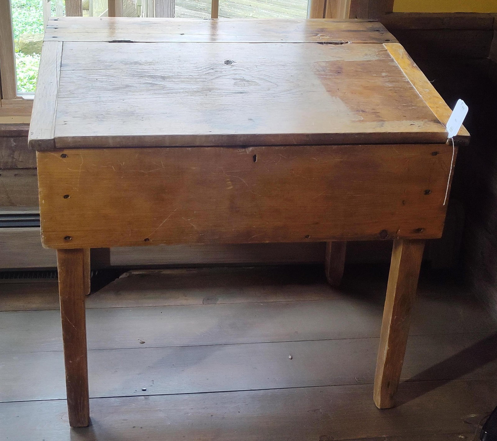 19th C. American Pine Slant Top School Master Desk (1 of 5)