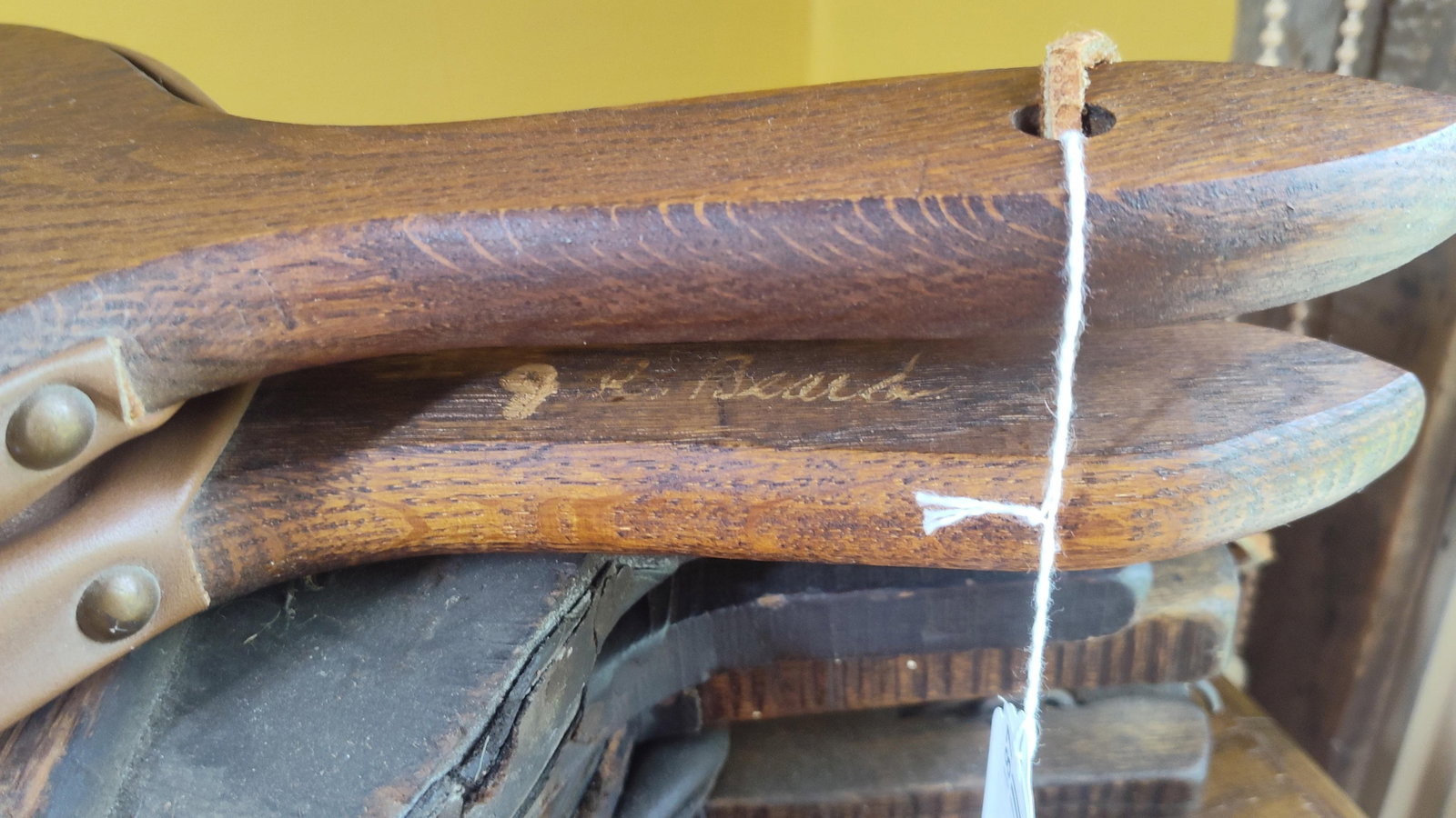 4 Fireplace Bellows, one signed J. R. Beard - 2