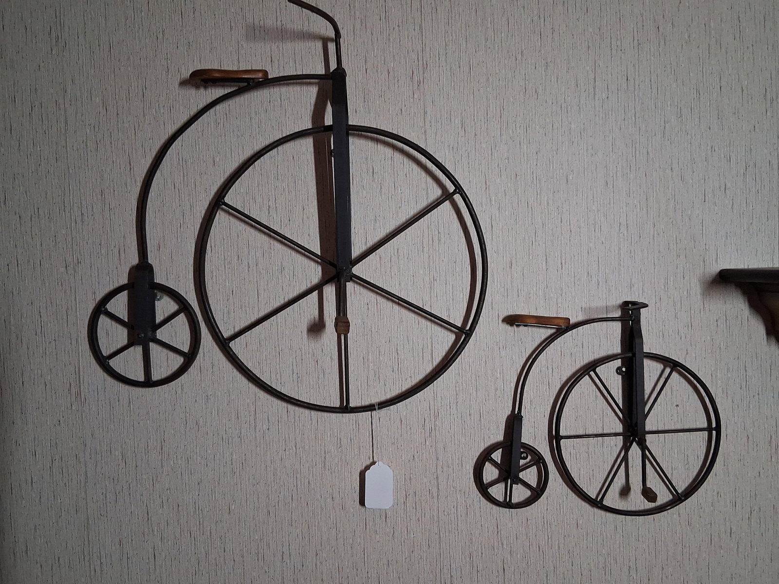Pair Metal High-Wheel Bicycle Wall Sculptures (1 of 5)