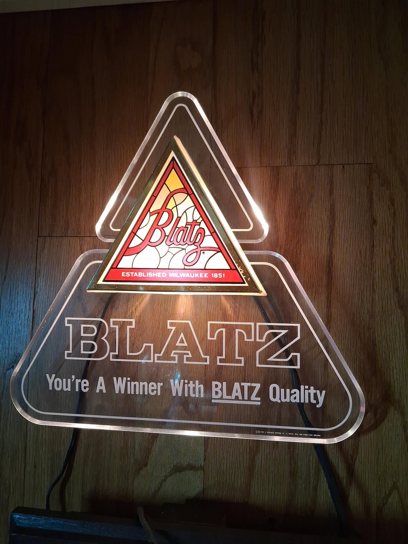 Pair Vtg Blatz Beer Illuminated Advertising Signs (1 of 8)