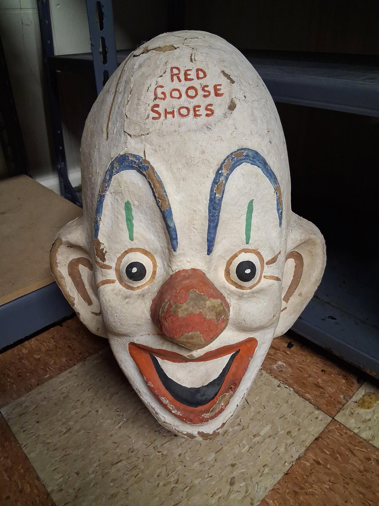 Red Goose Shoes Papier-mache Clown Head Display (1 of 5)