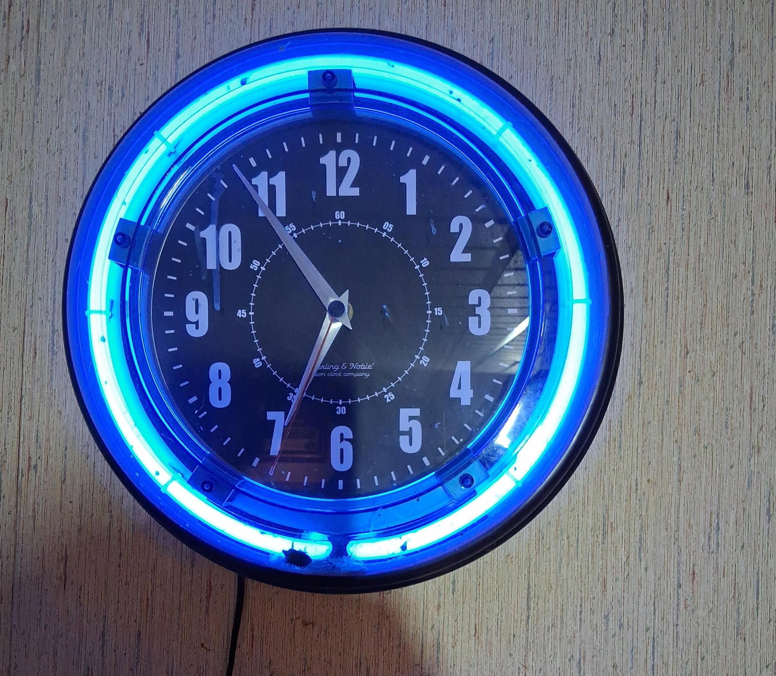 Sterling and Noble Blue Neon Wall Clock (1 of 3)