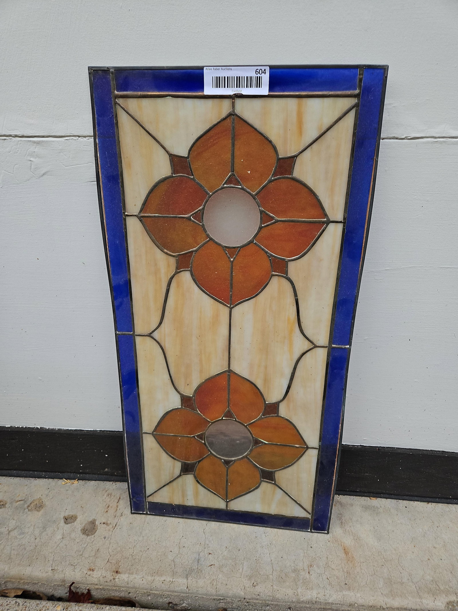 American Leaded & Stained Slag Glass Window Panel (1 of 3)