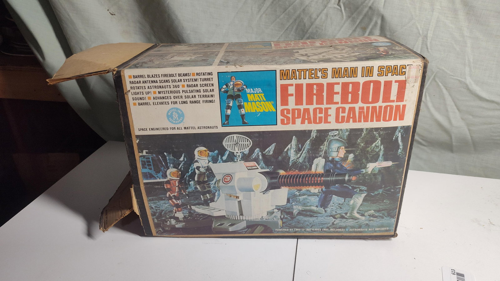 Mattel Major Matt Mason Firebolt Cannon w/ Box (1 of 2)