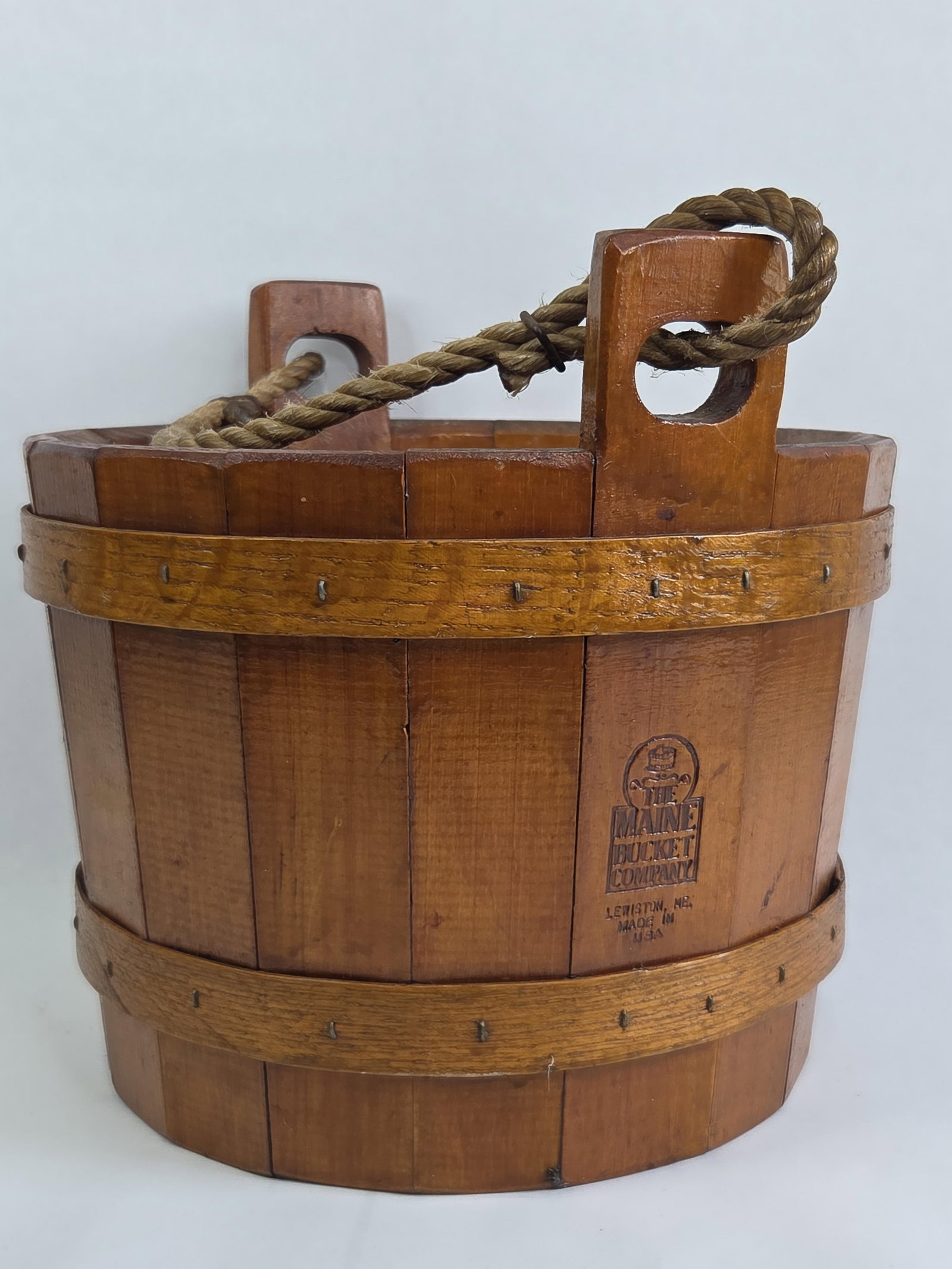 The Maine Bucket Company Wooden Stave Bucket with Rope Handle (1 of 6)