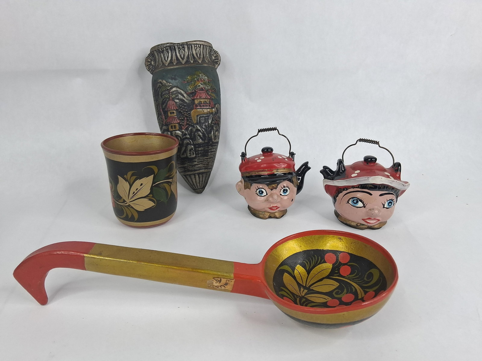 Russian Khokhloma Woodenware & Japanese Ceramics (1 of 11)