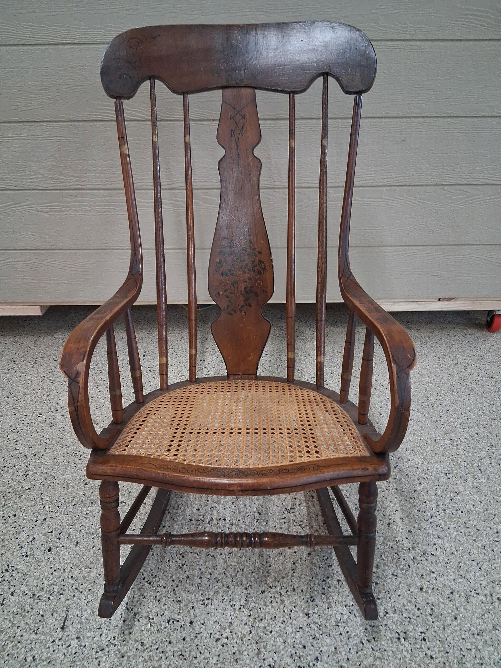 Late 19th C. American Stenciled Boston Rocker (1 of 11)