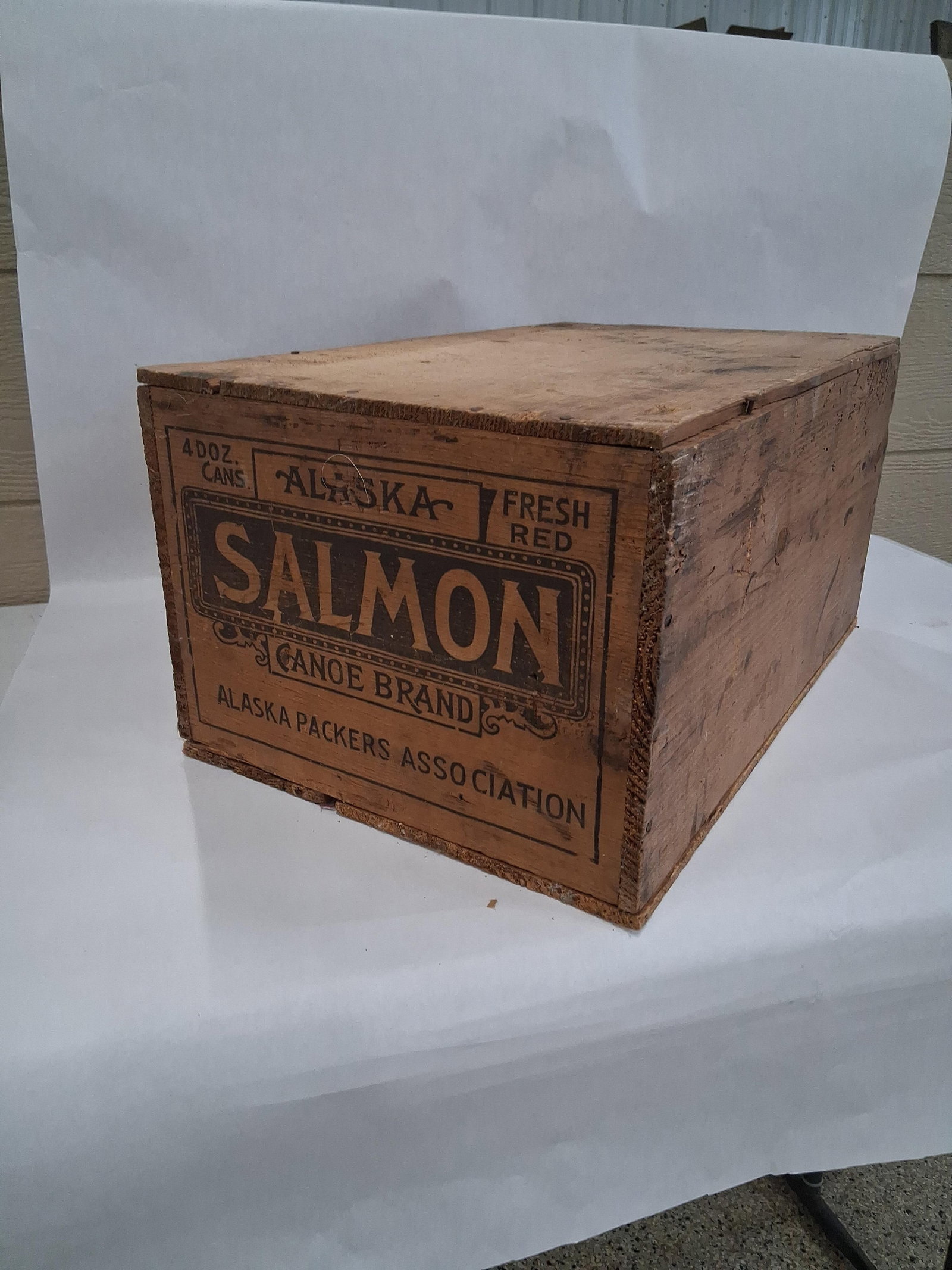 Alaska Packers Assoc Canoe Brand Salmon Wood Crate (1 of 6)