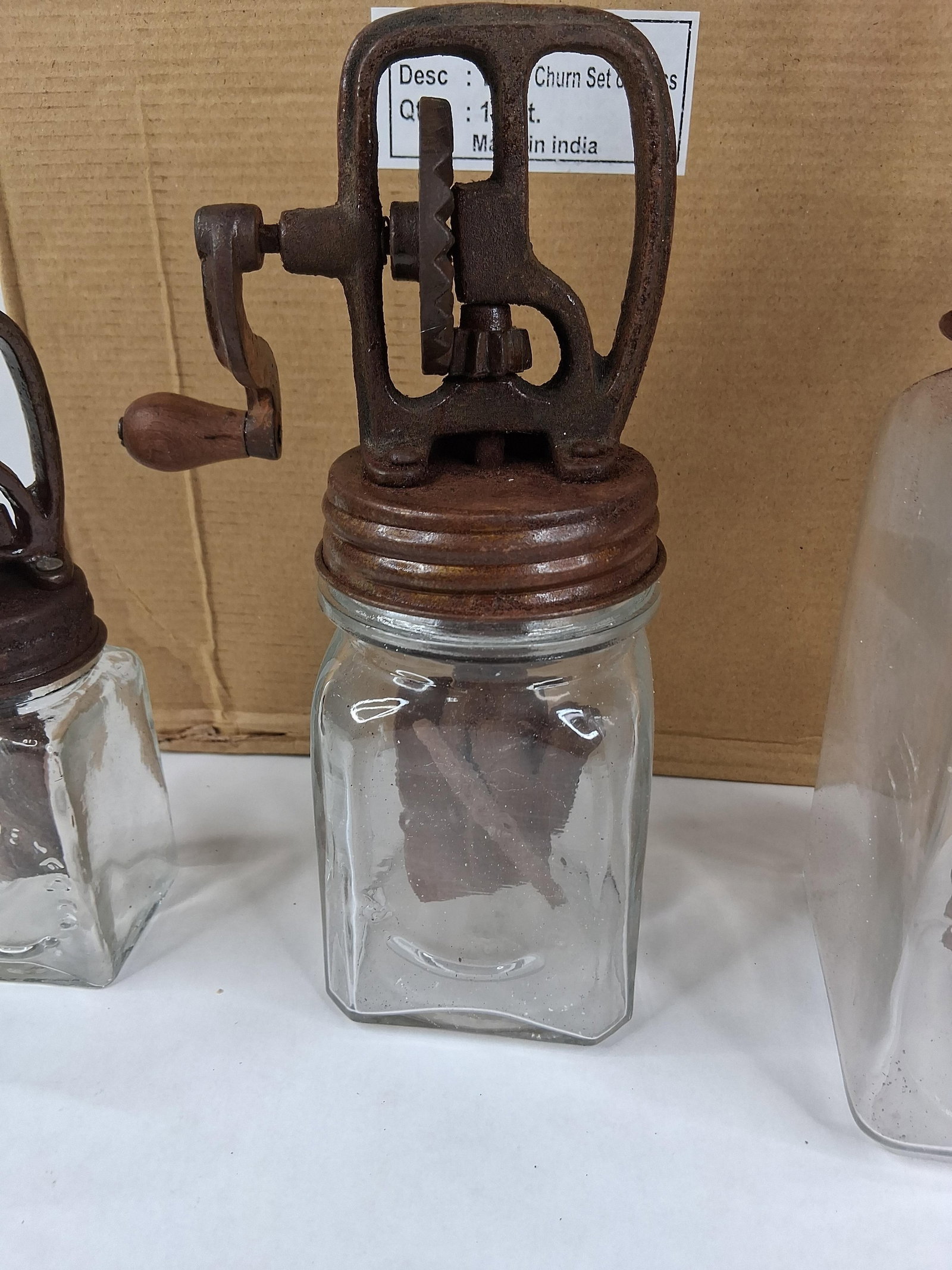 Set 3 Primitive Style Butter Churns - 3