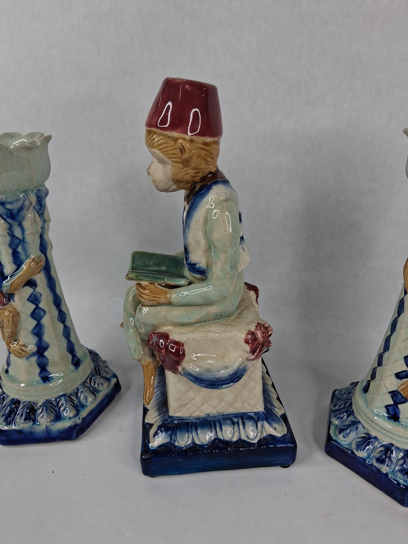 Danny Trio Glazed Ceramic Monkey Garnitures - 3
