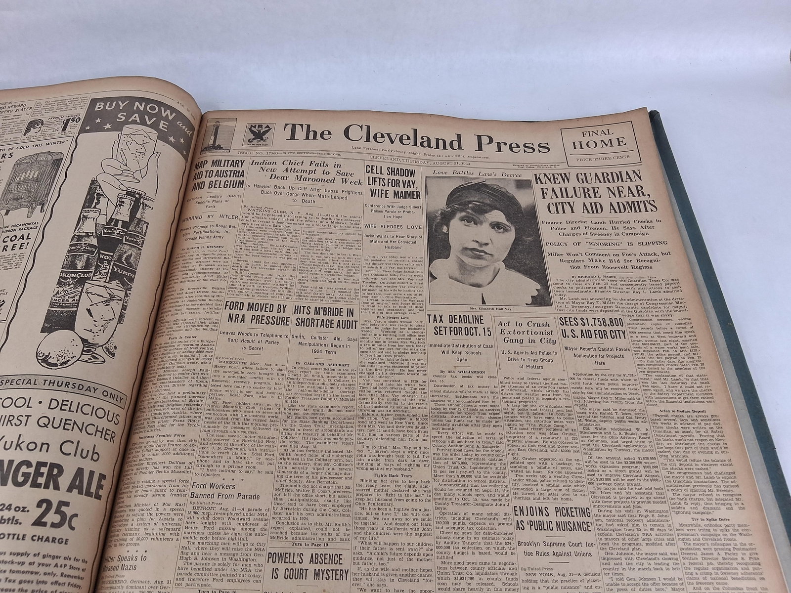 Cleveland Press, Bound Volume, August 1933 - 15