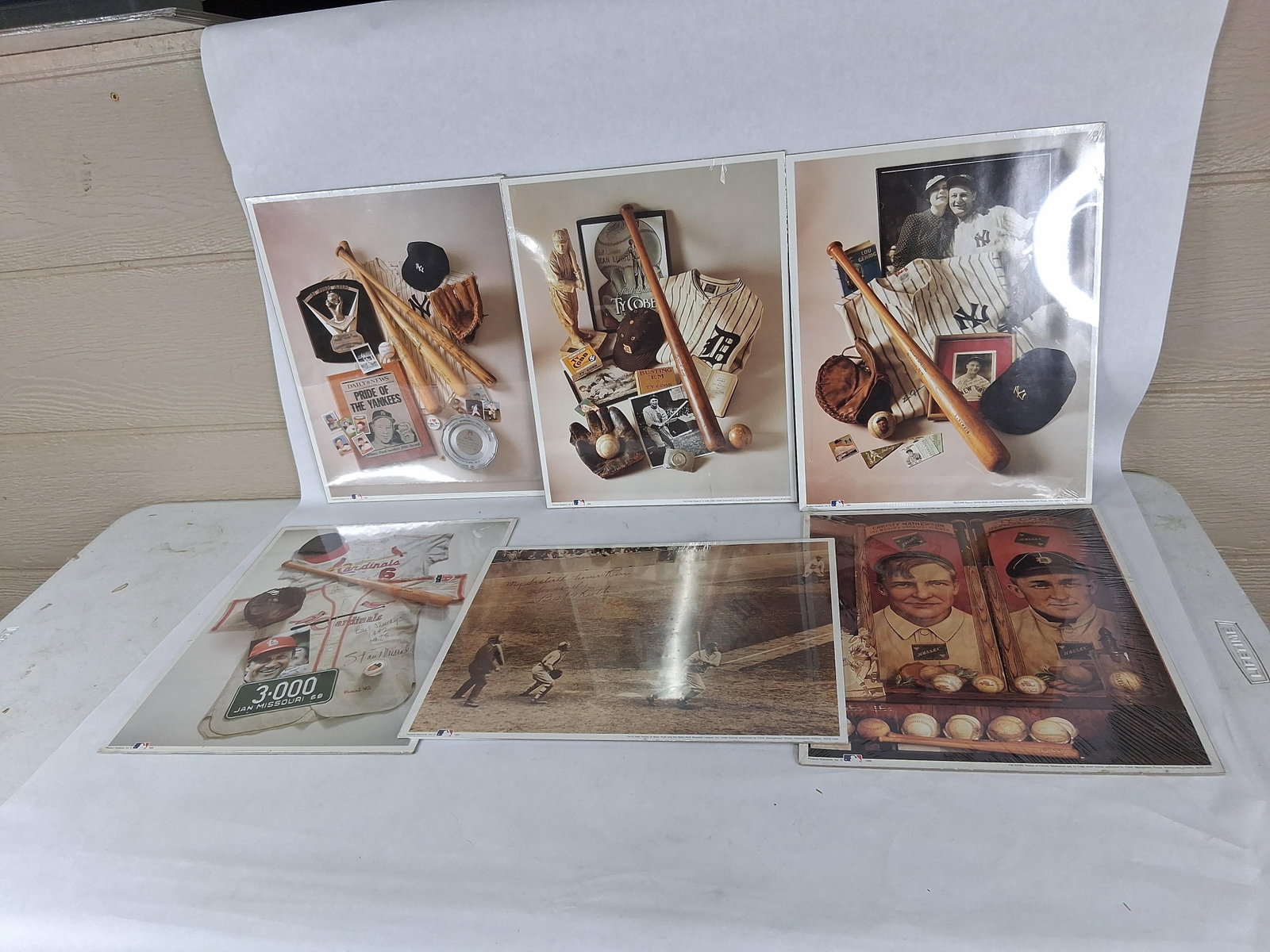 Product Exposure Inc. First Ed. Baseball Prints: A collection of photographic memorabilia prints published by Product Exposure, Inc. between 1989 and 1993. This set includes professionally composed collages and historical action photography