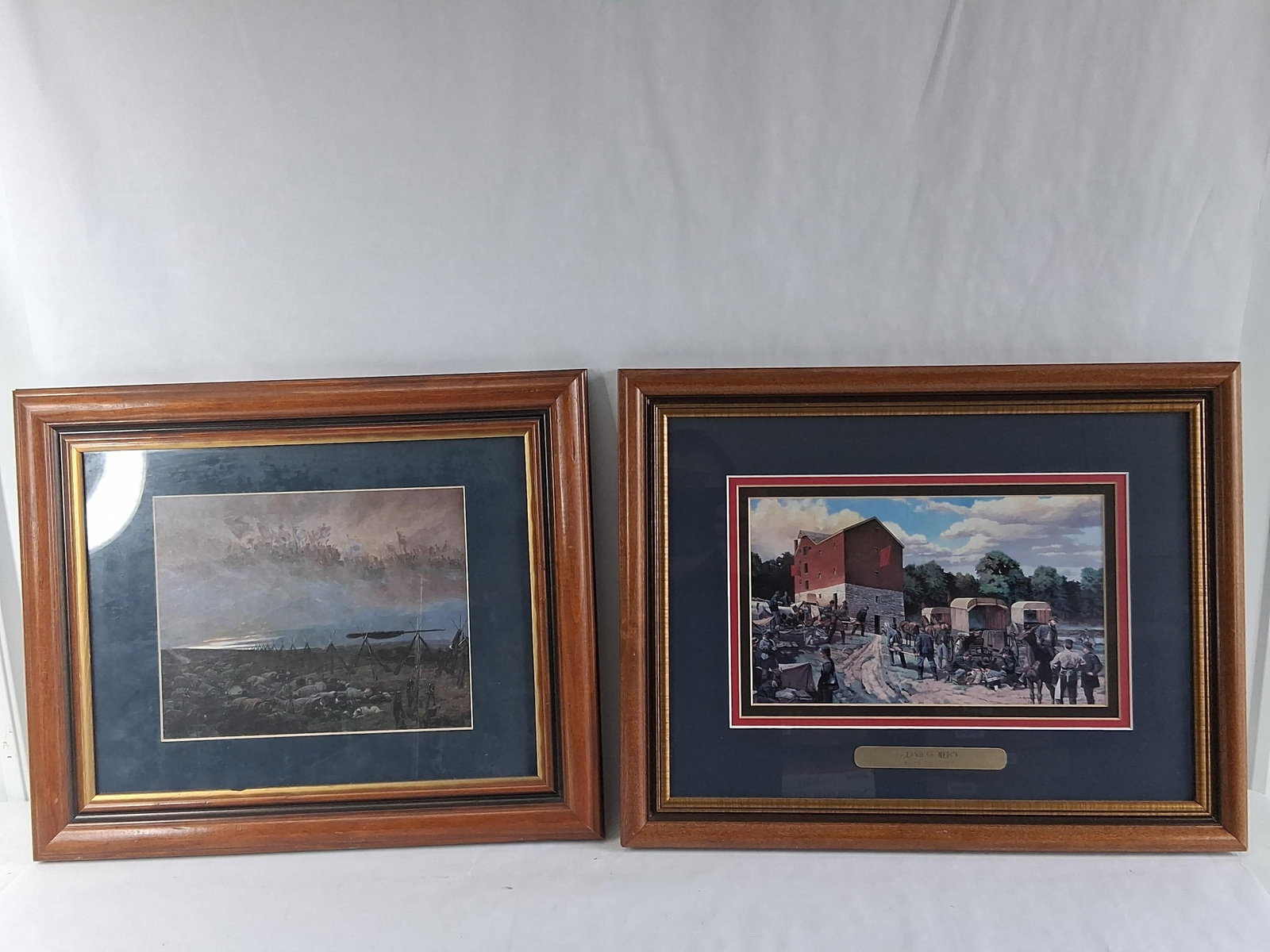 Two Framed Civil War Prints Including Keith Rocco Island of Mercy: 14.5x18.5 This lot features two framed color prints depicting historical scenes from the American Civil War, likely produced as offset lithographs or high-quality commercial reproductions. The print