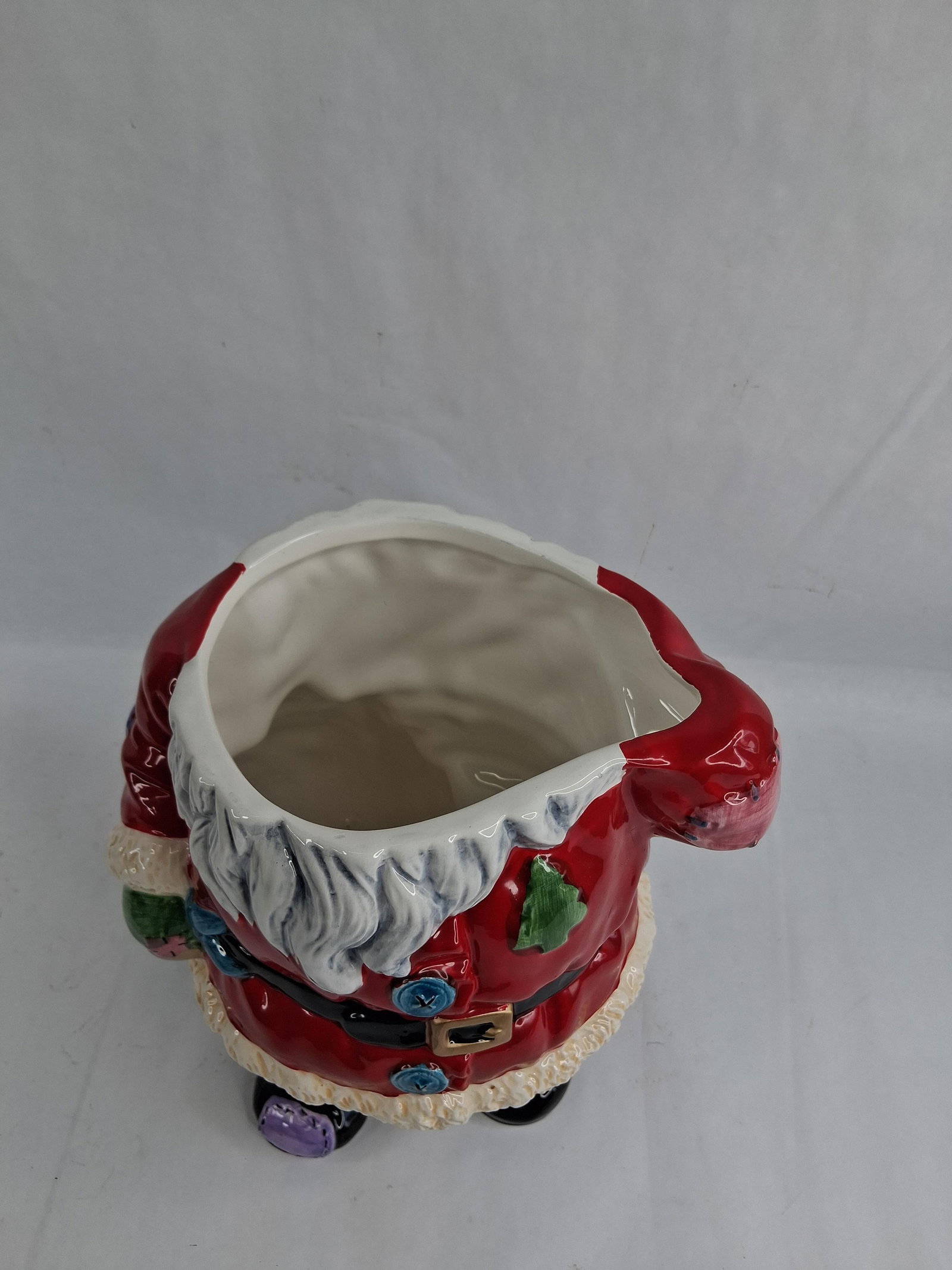 Large Painted Ceramic Santa Claus Cookie Jar - 3
