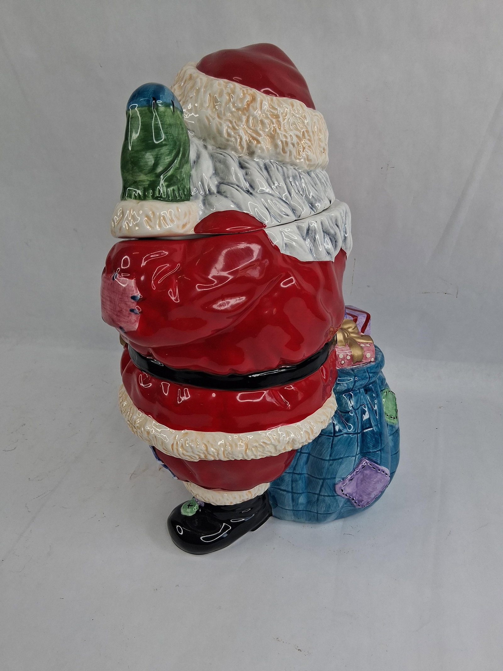 Large Painted Ceramic Santa Claus Cookie Jar - 4