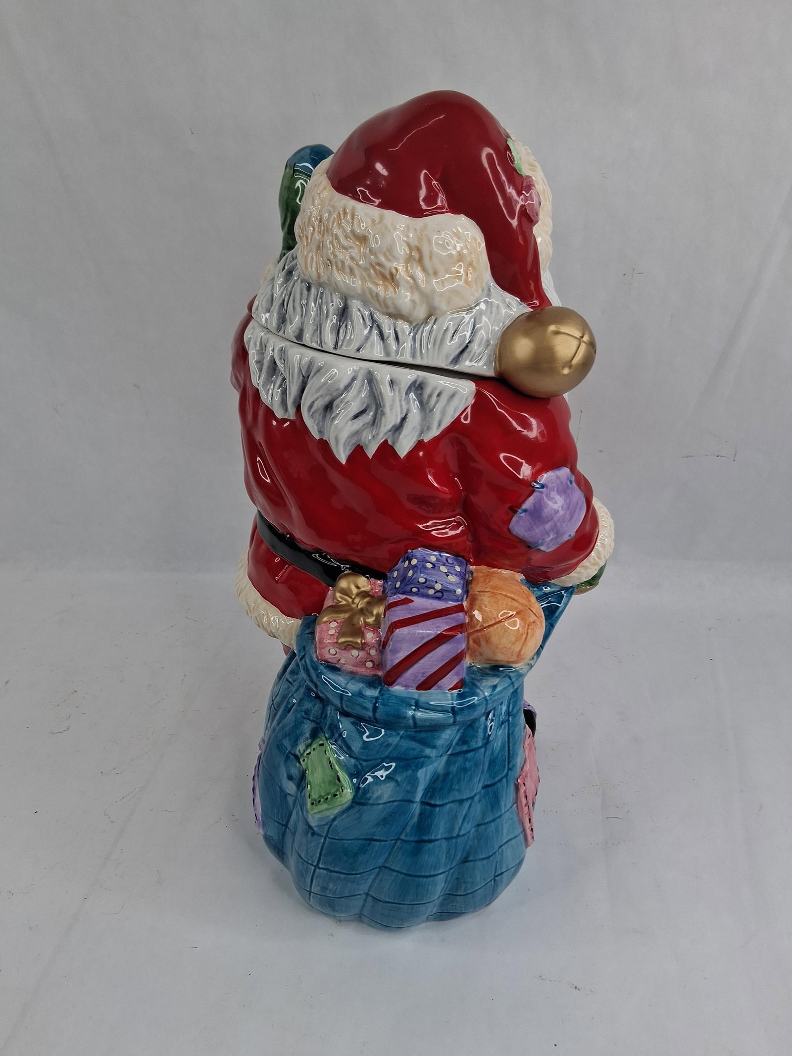 Large Painted Ceramic Santa Claus Cookie Jar - 5