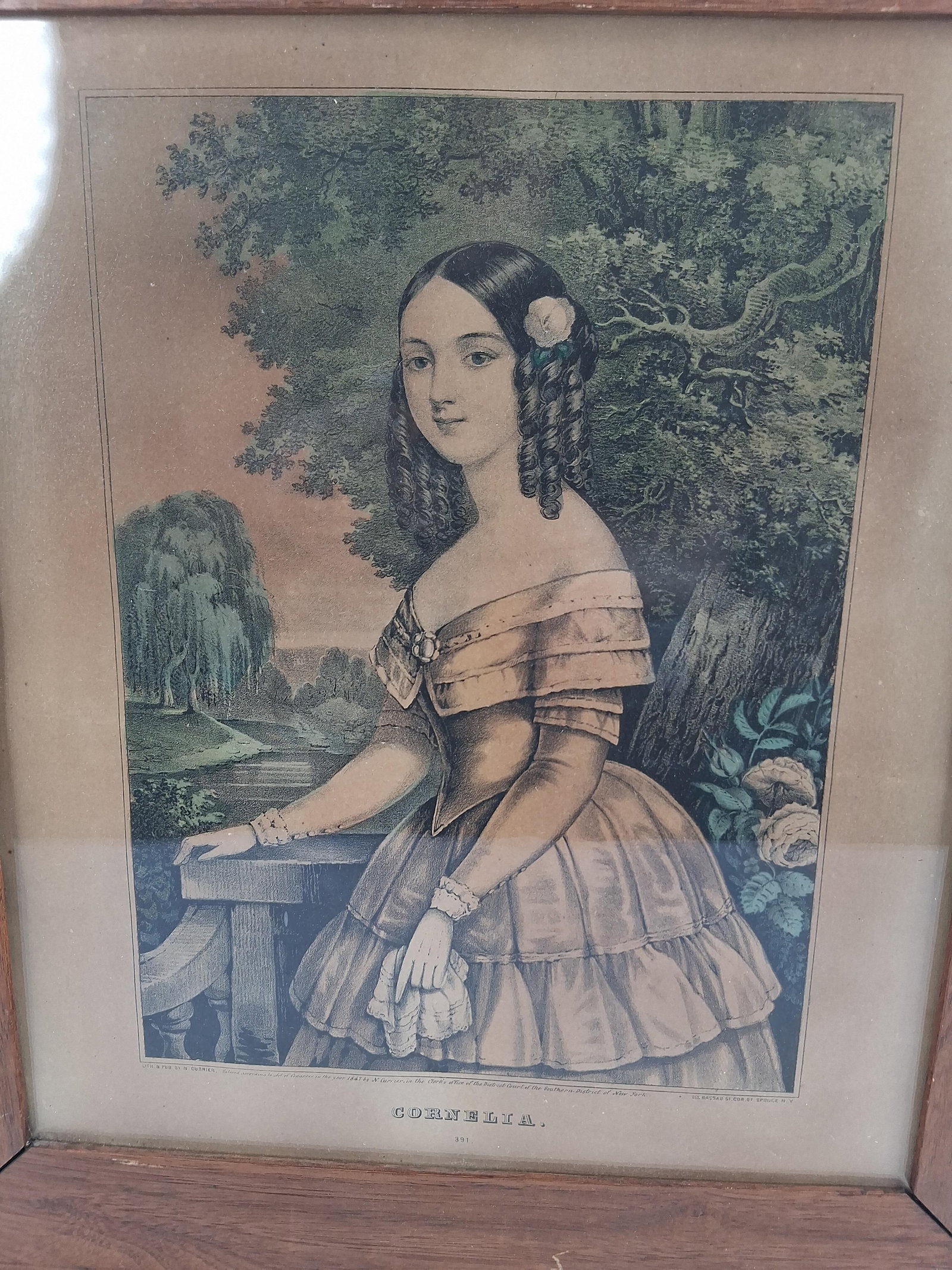 Nathaniel Currier Cornelia Hand-Colored Lithograph - 2