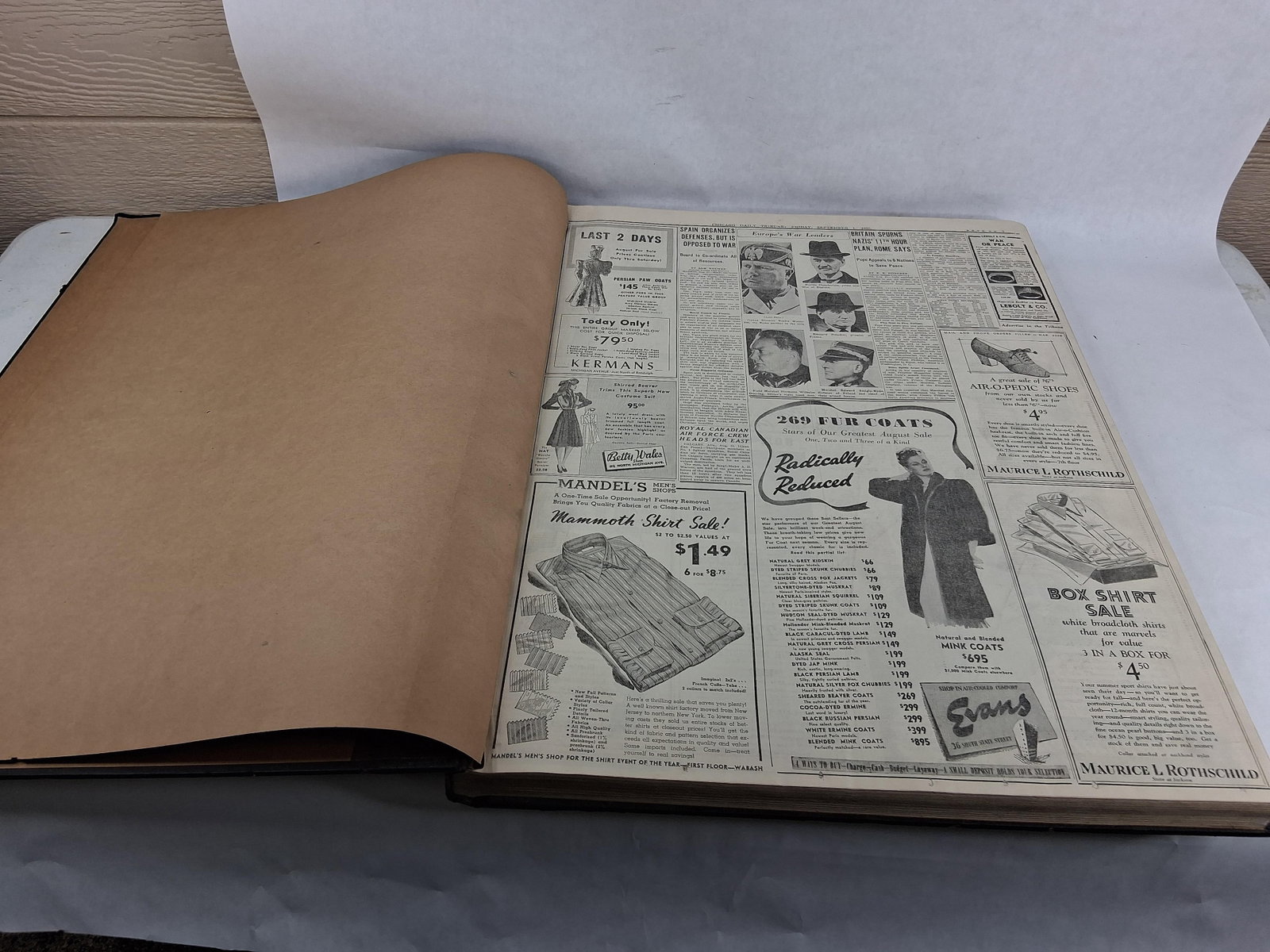 Chicago Tribune September 1-15, 1939 Bound Volume (1 of 15)