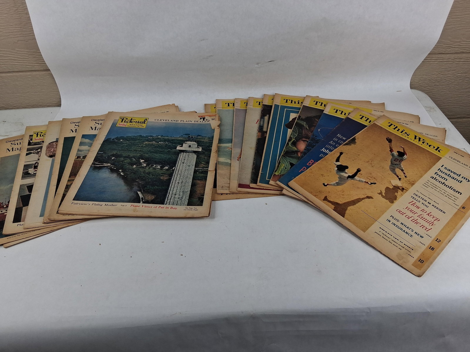 Cleveland Plain Dealer Sunday Magazines, 1959-1961: This lot comprises an assortment of newspaper supplement magazines published by or for the Cleveland Plain Dealer between 1959 and 1961. Included are issues of This Week Magazine, the Cleveland Plain