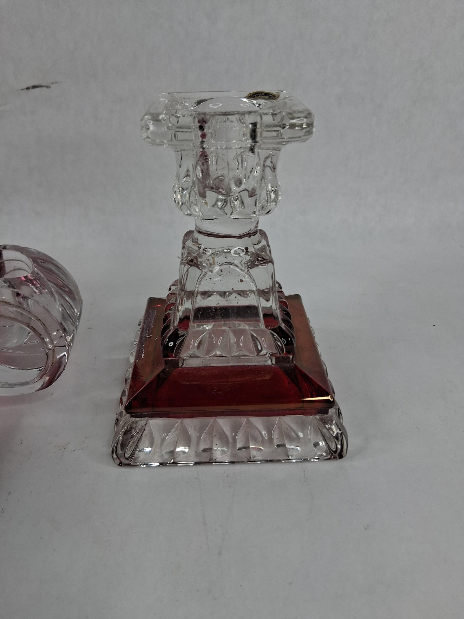 Westmoreland Ruby Flash Pressed Glass Console Trio - 2