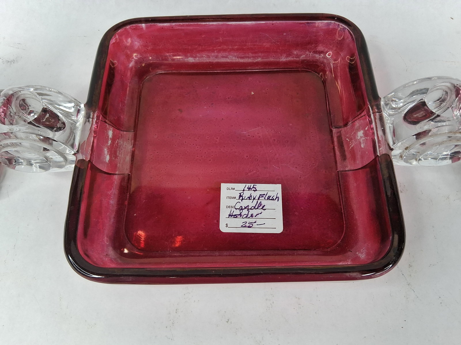 Westmoreland Ruby Flash Pressed Glass Console Trio - 5