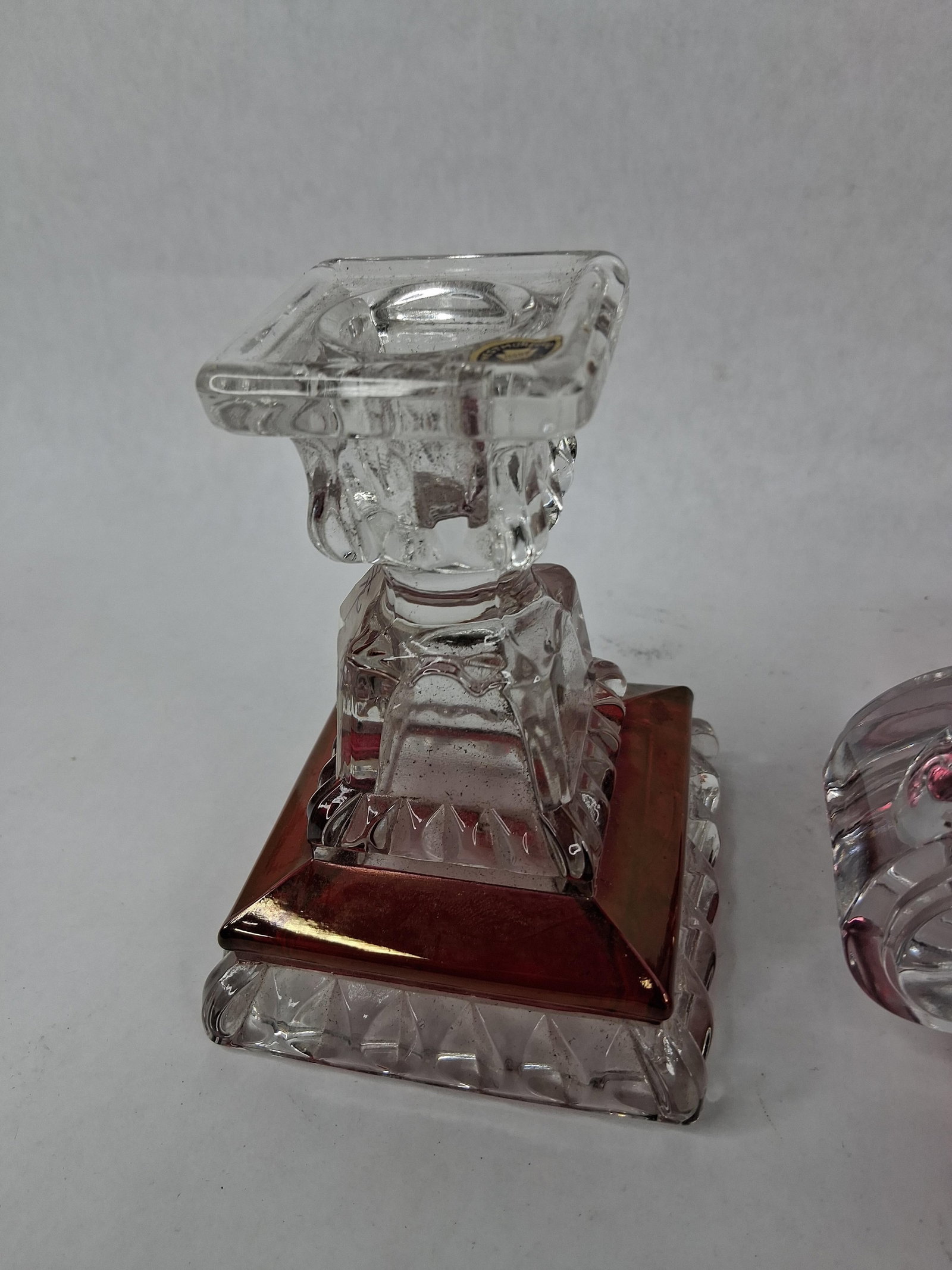 Westmoreland Ruby Flash Pressed Glass Console Trio - 7