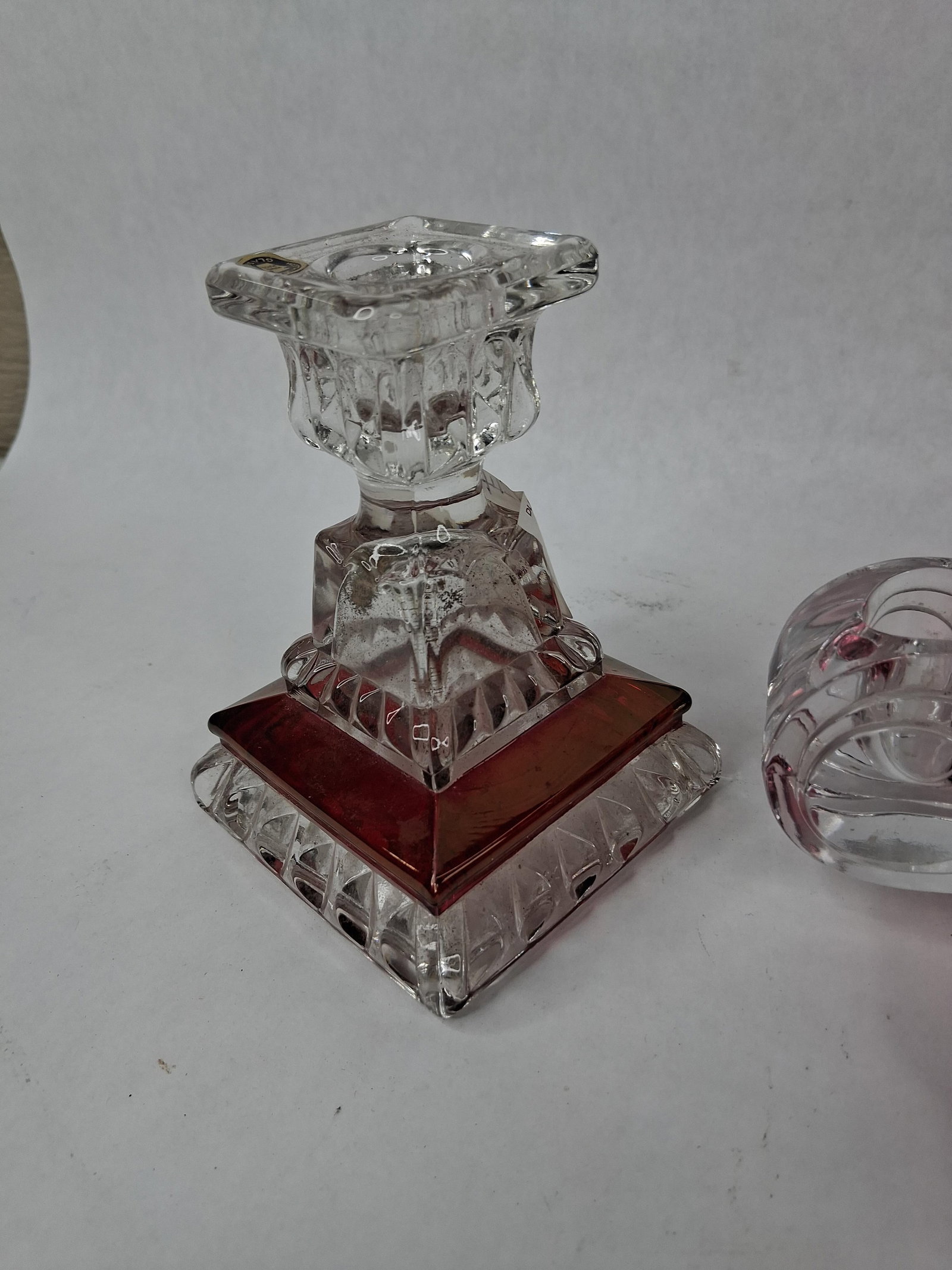 Westmoreland Ruby Flash Pressed Glass Console Trio - 9