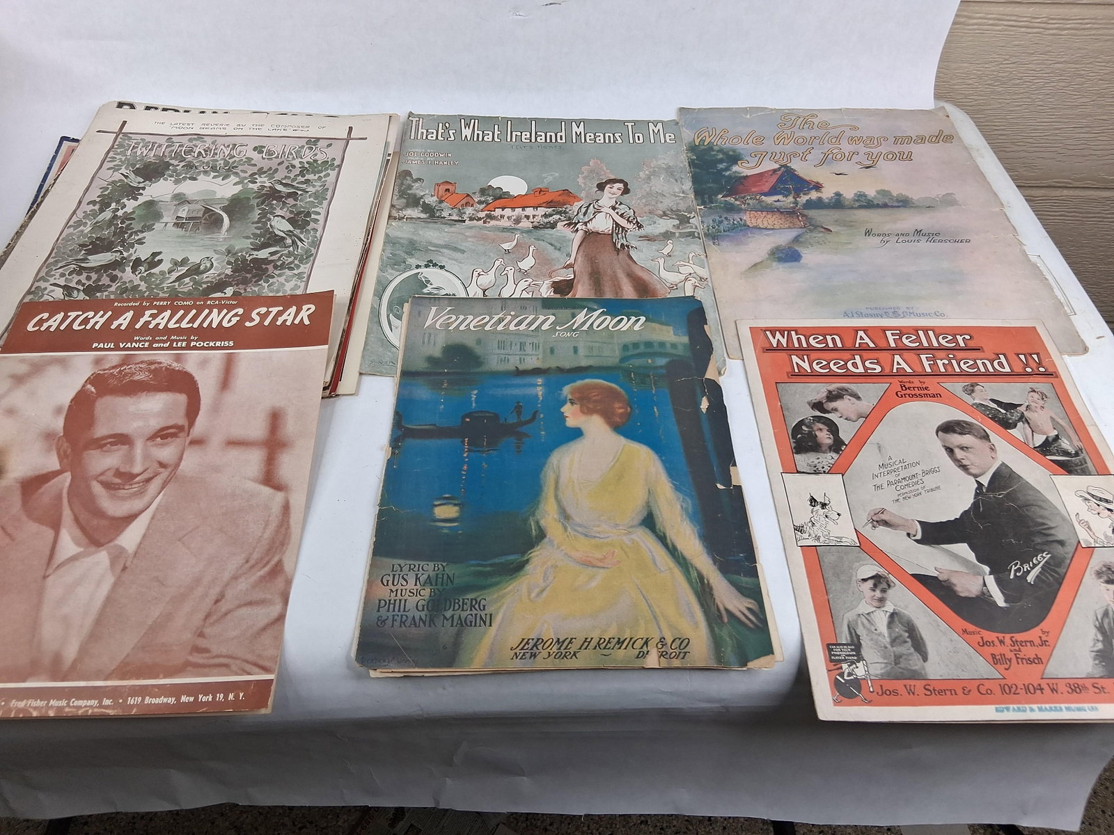 Various Publishers, Sheet Music, 20th C: A collection of sheet music ephemera, primarily originating from the United States and dating from the early to mid-20th century. The collection encompasses a diverse range of genres, including