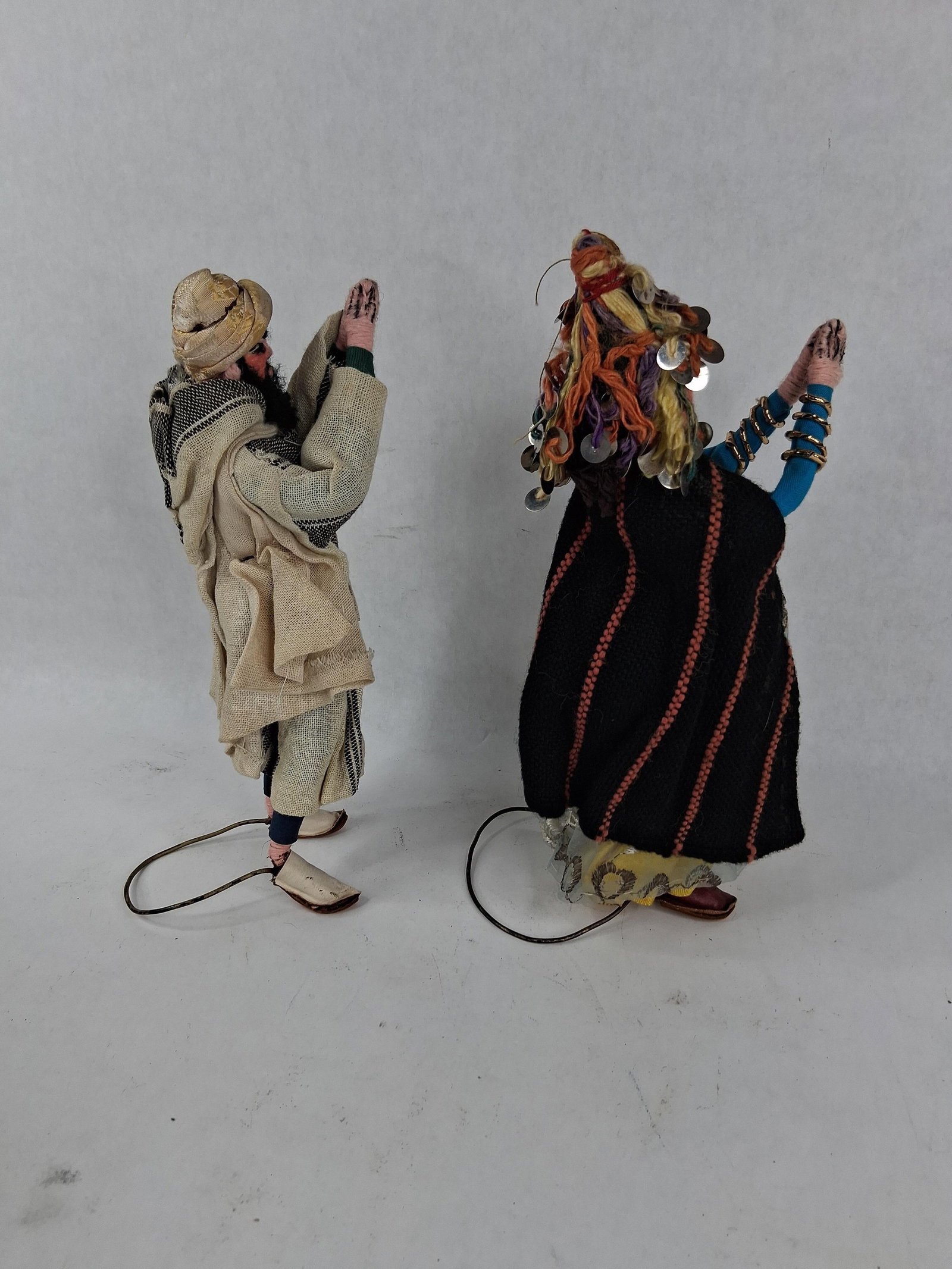 Pair Elmassian Mid-20th C. Middle Eastern Dolls - 5