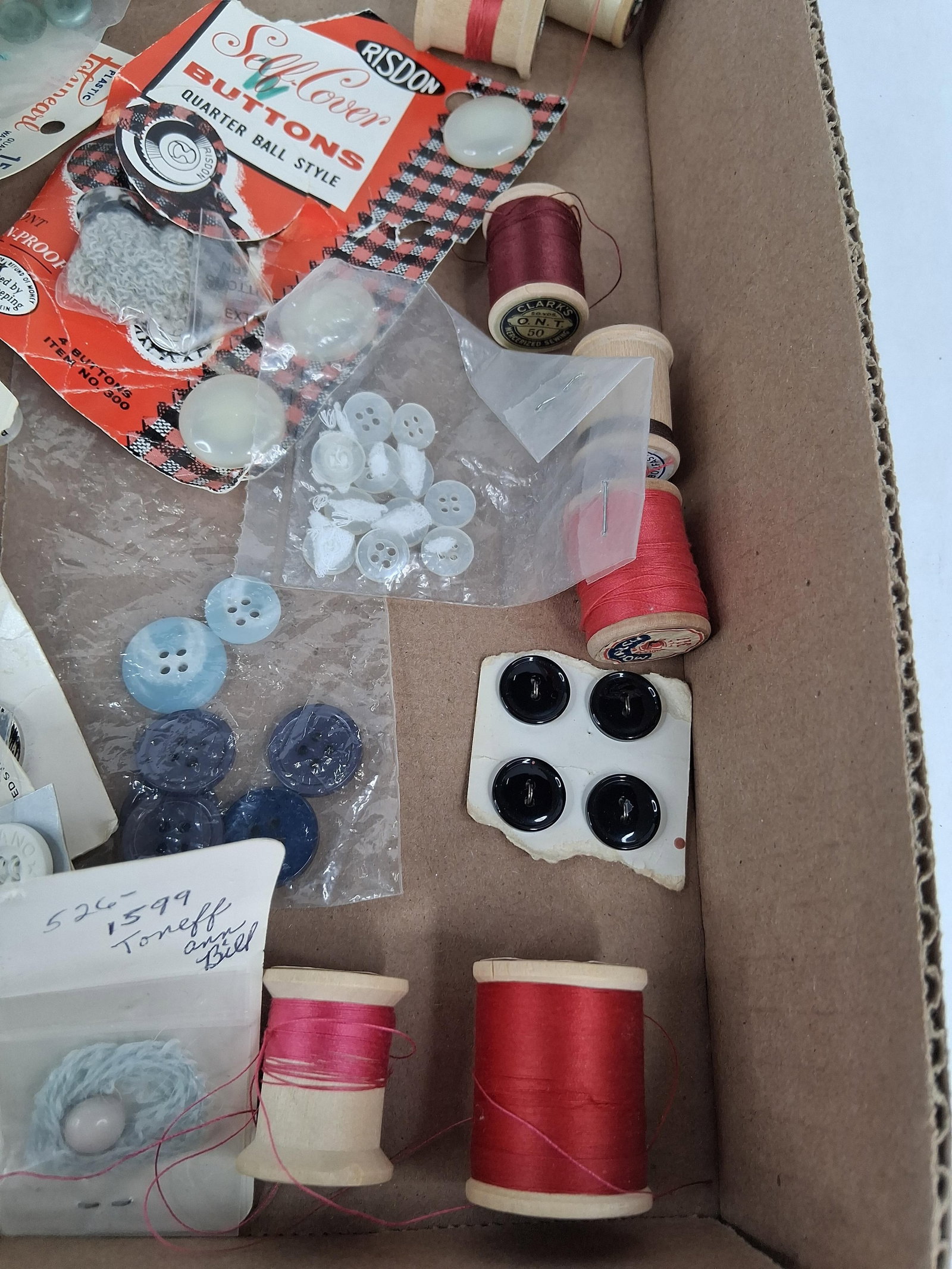 Sewing Notions, Buttons & Wood Thread Spools - 6