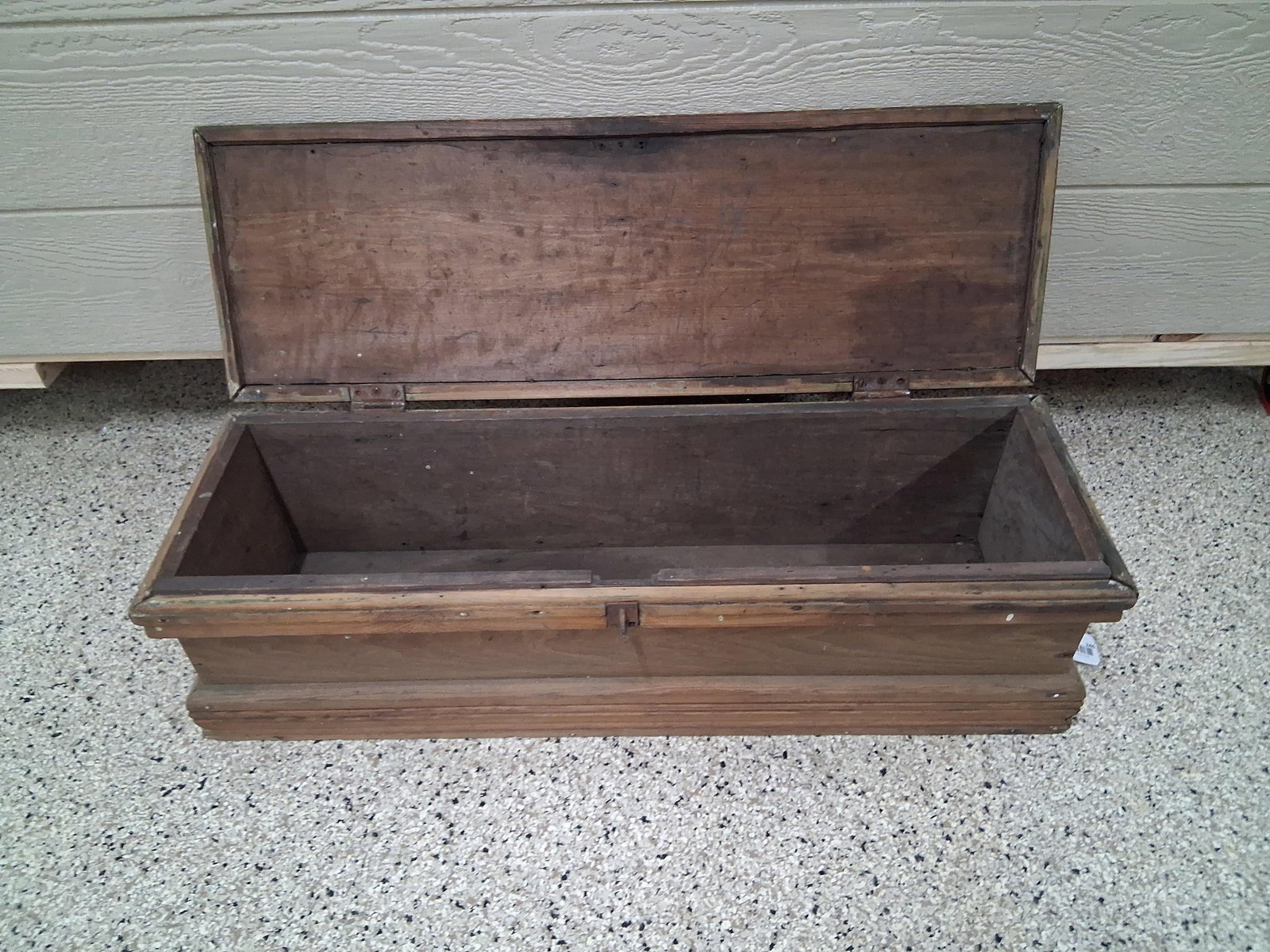 19th C. American Primitive Hardwood & Iron Chest (1 of 6)