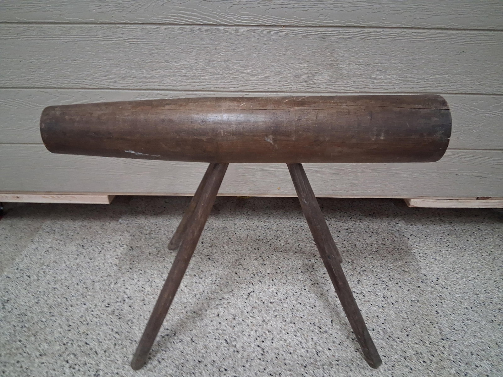 Primitive Hand-Hewn Tapered Log-Form Bench - 2