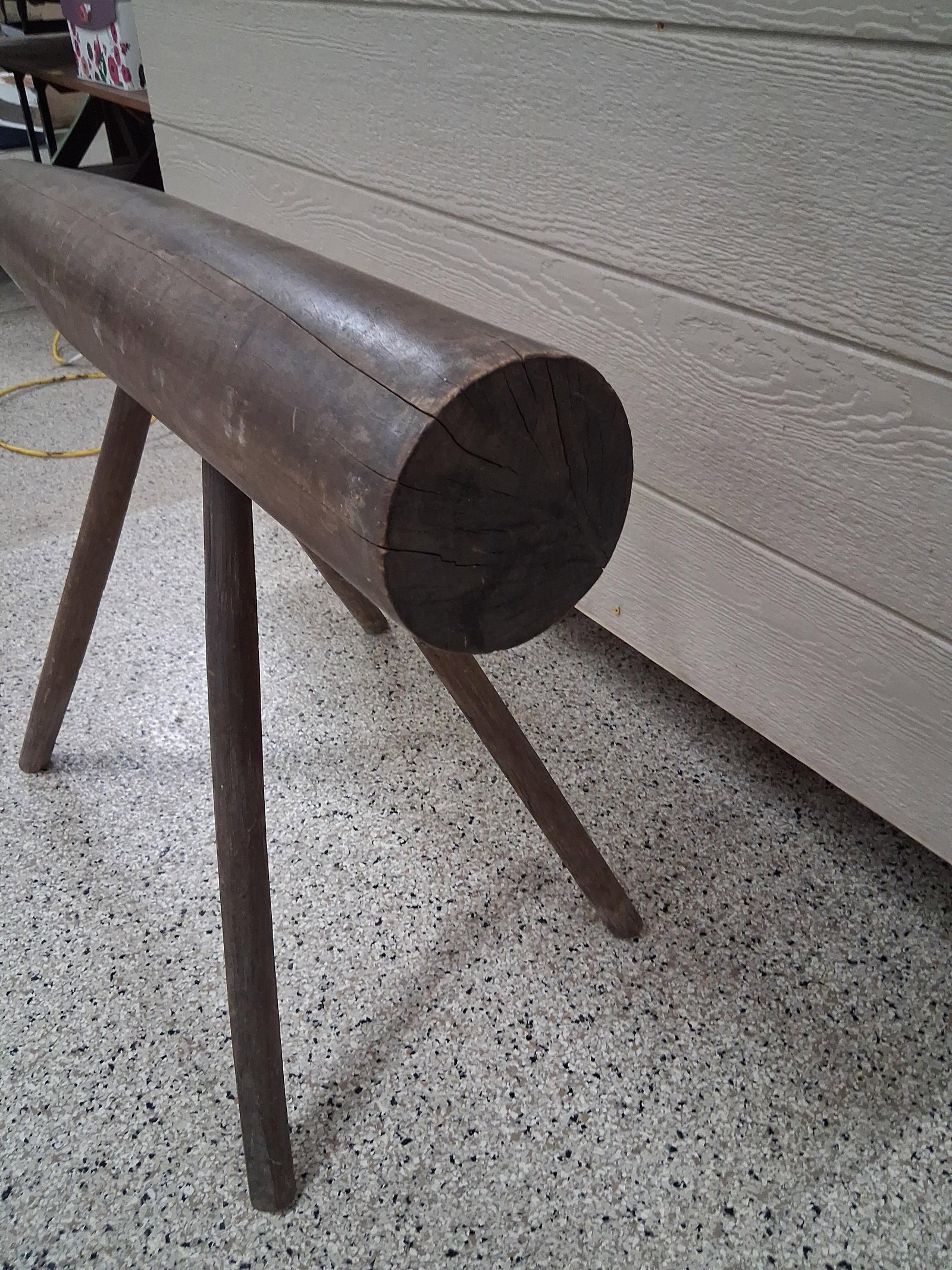 Primitive Hand-Hewn Tapered Log-Form Bench - 4