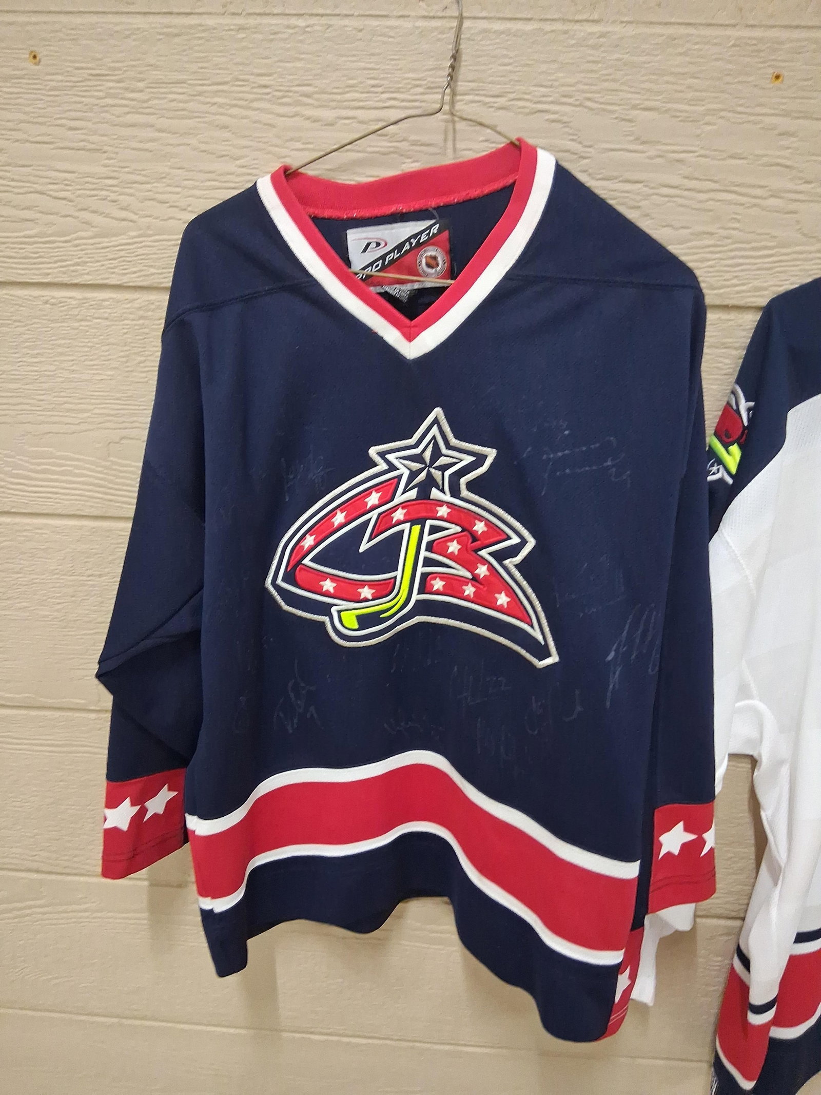 Pair Pro Player Blue Jackets Inaugural Jerseys - 2