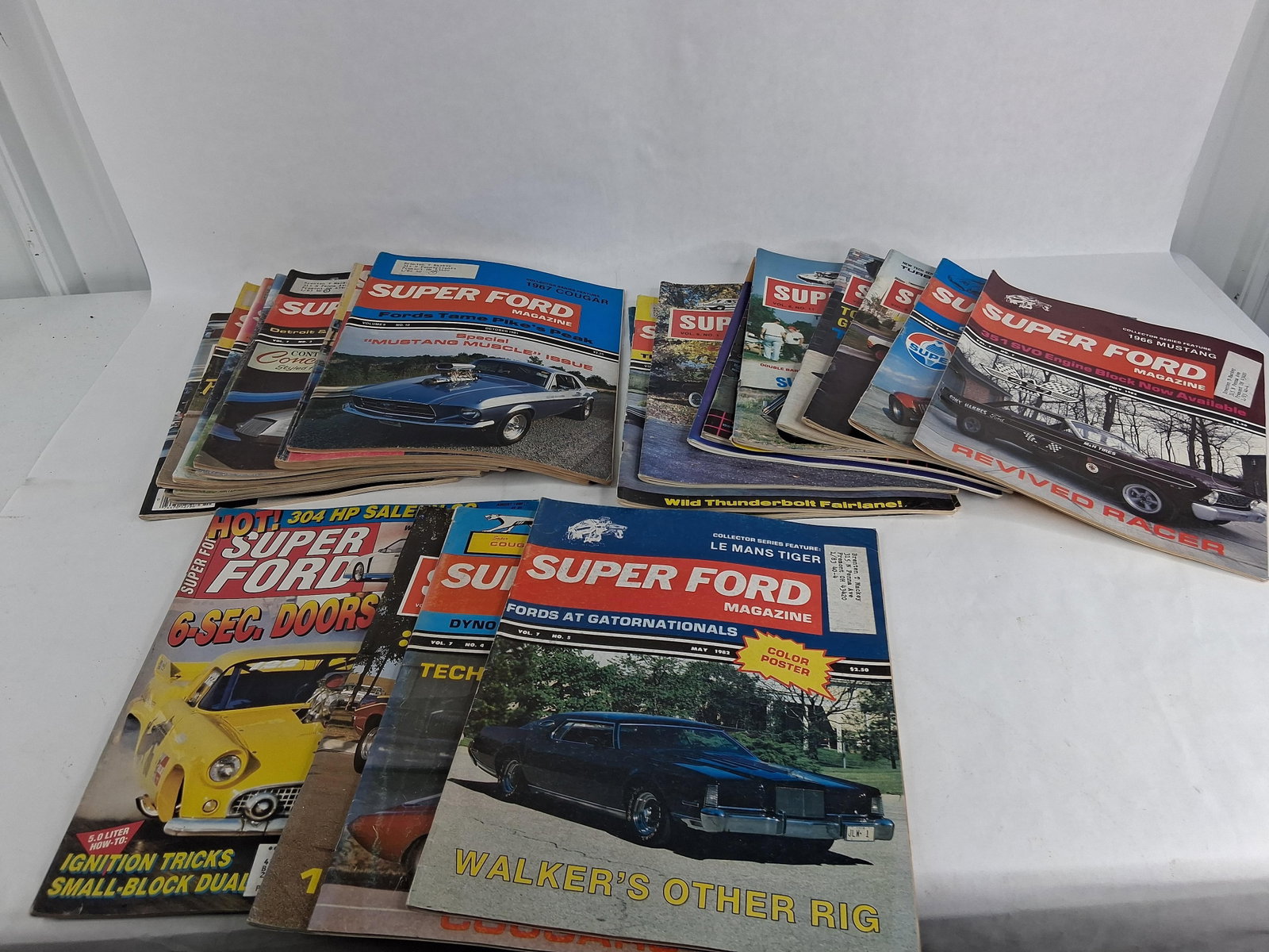 Super Ford Magazine, 27 Issues, 1980-1990: This collection consists of approximately 27 issues of Super Ford Magazine, primarily dating from the early 1980s through 1990. The periodicals are staple-bound softcovers focusing on