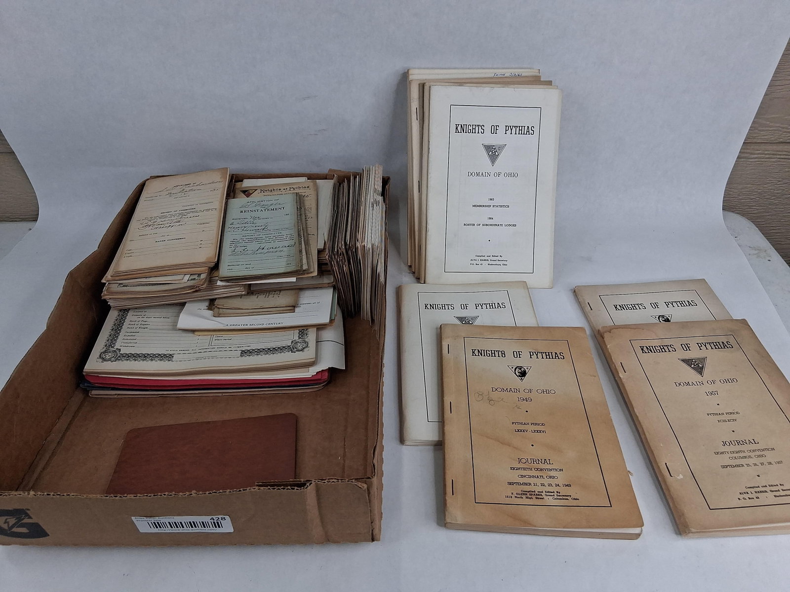 Knights of Pythias Ohio Journals & Records 1923-72: An assortment of fraternal organization publications and archival ephemera relating to the Knights of Pythias, primarily focused on the Domain of Ohio. The collection includes several stapled,