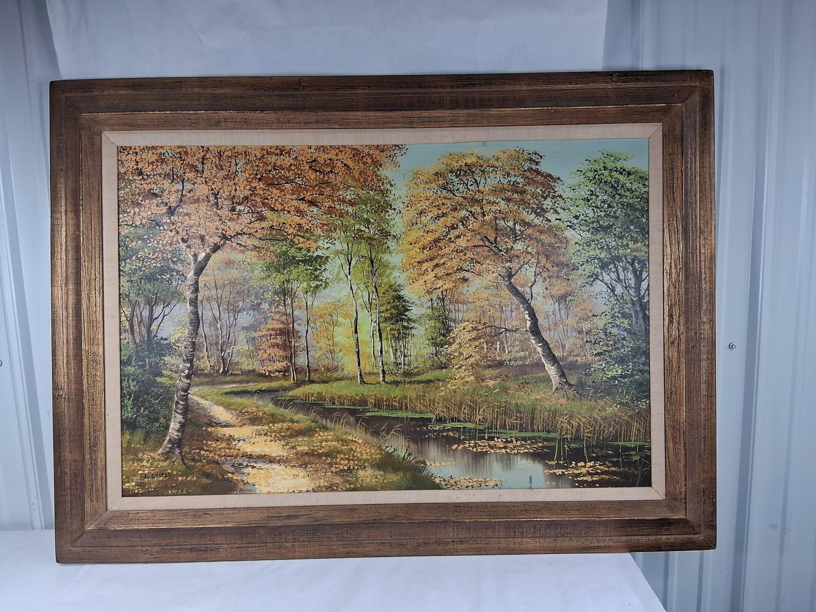 J.v. Gestel, Autumnal Forest w/ Stream, O/C (1 of 6)