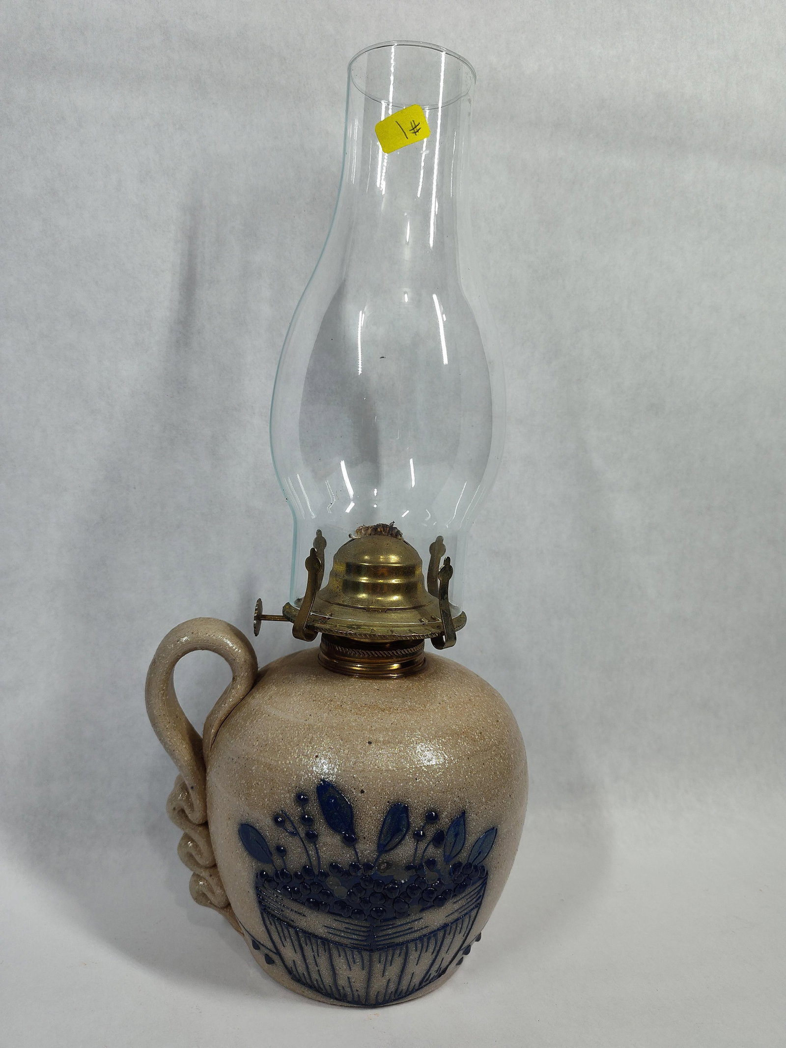 Salmon Falls Blueberry Basket Salt-Glazed Oil Lamp (1 of 5)