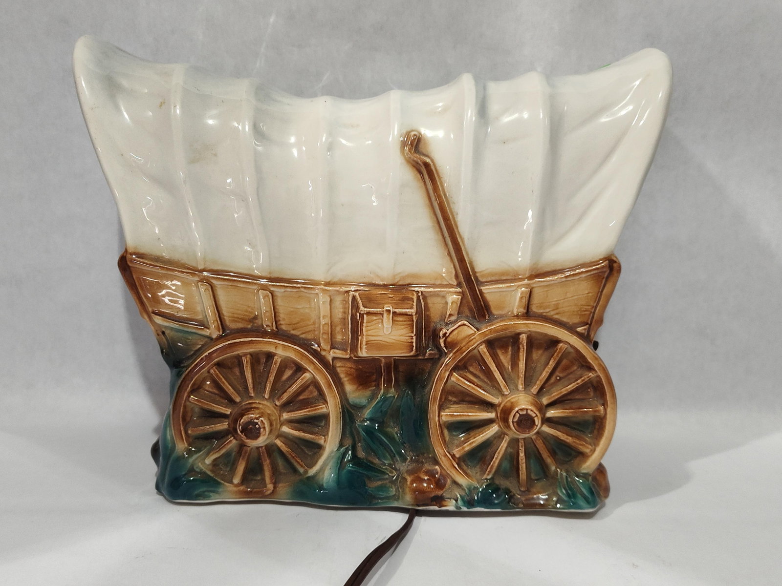 Marcia of California Ceramic Covered Wagon TV Lamp (1 of 5)