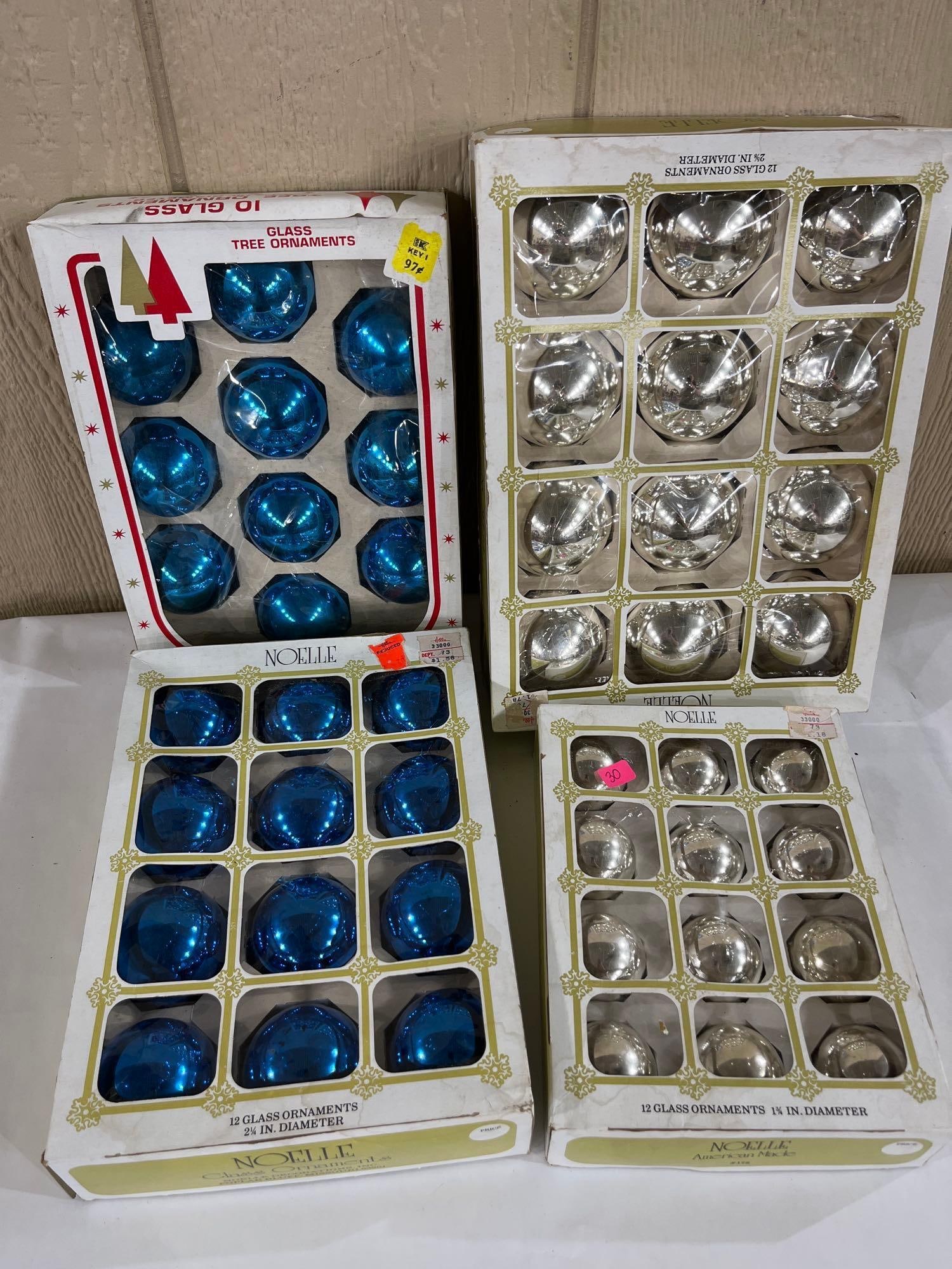 Set 46 Vtg Glass Christmas Ornaments, 4 Boxes (1 of 5)