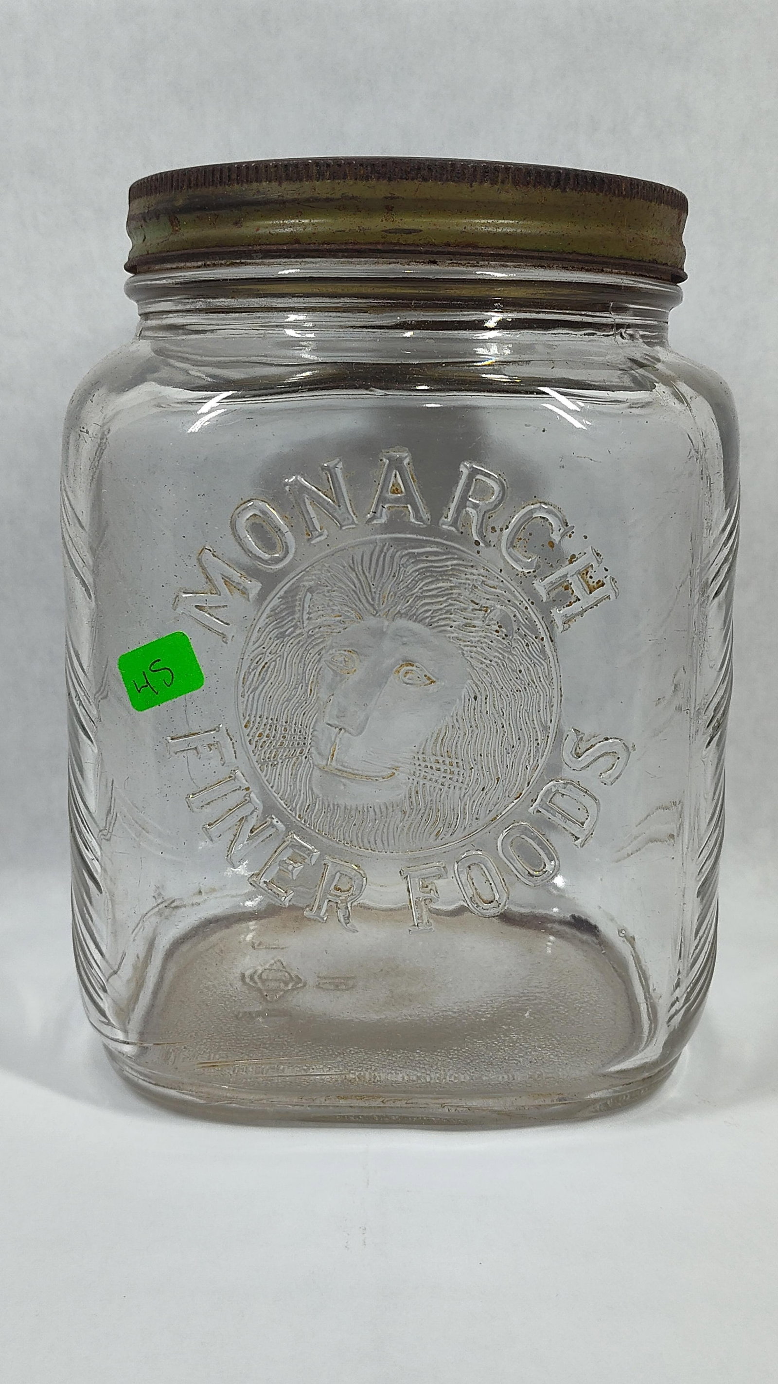 Vtg Monarch Finer Foods Embossed Glass Pantry Jar (1 of 4)